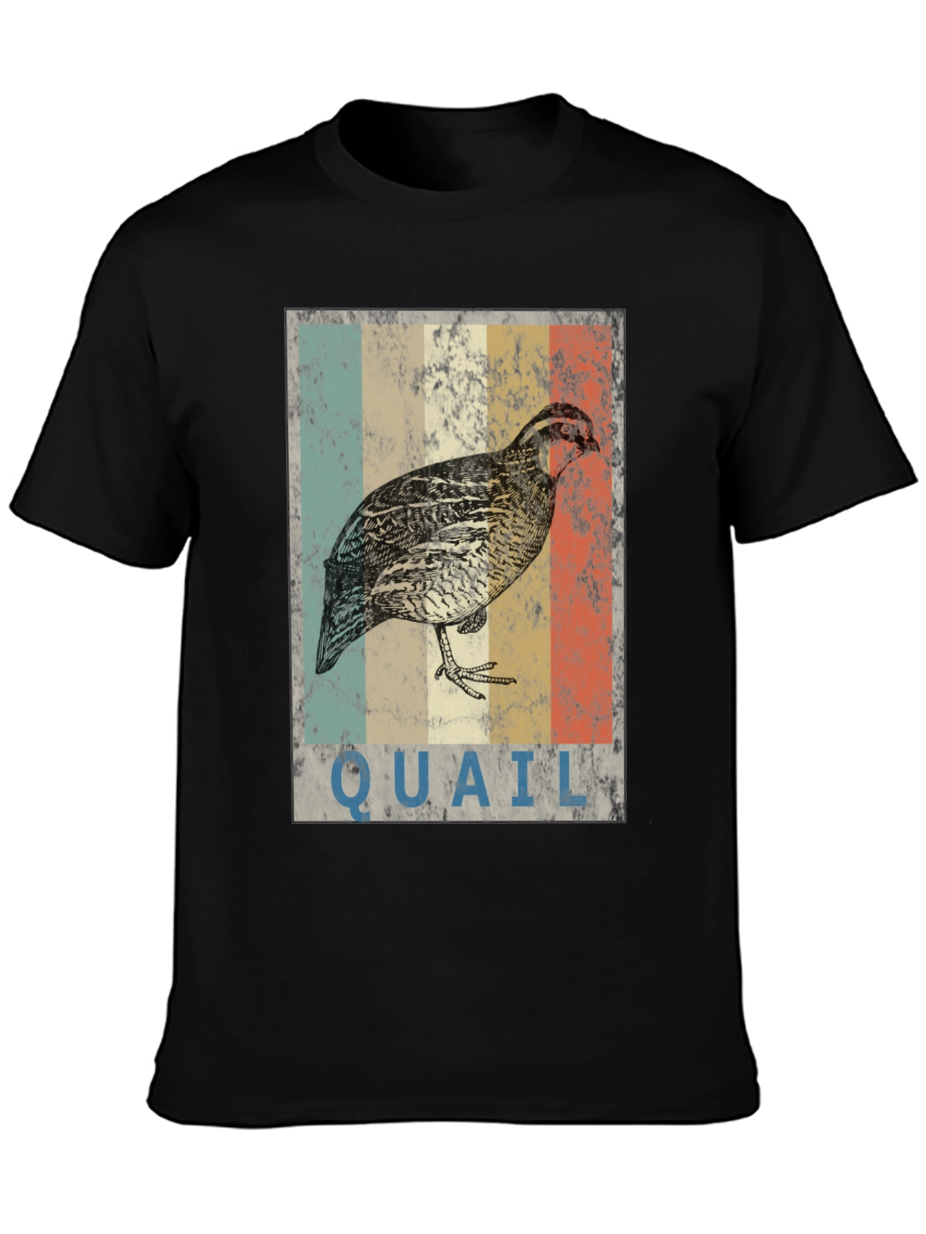 Black Vintage Quail Graphic T-Shirt view 3