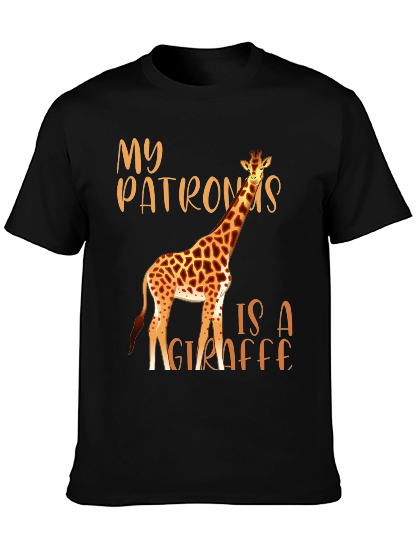 Black My Patronus Is A Giraffe T-Shirt view 3