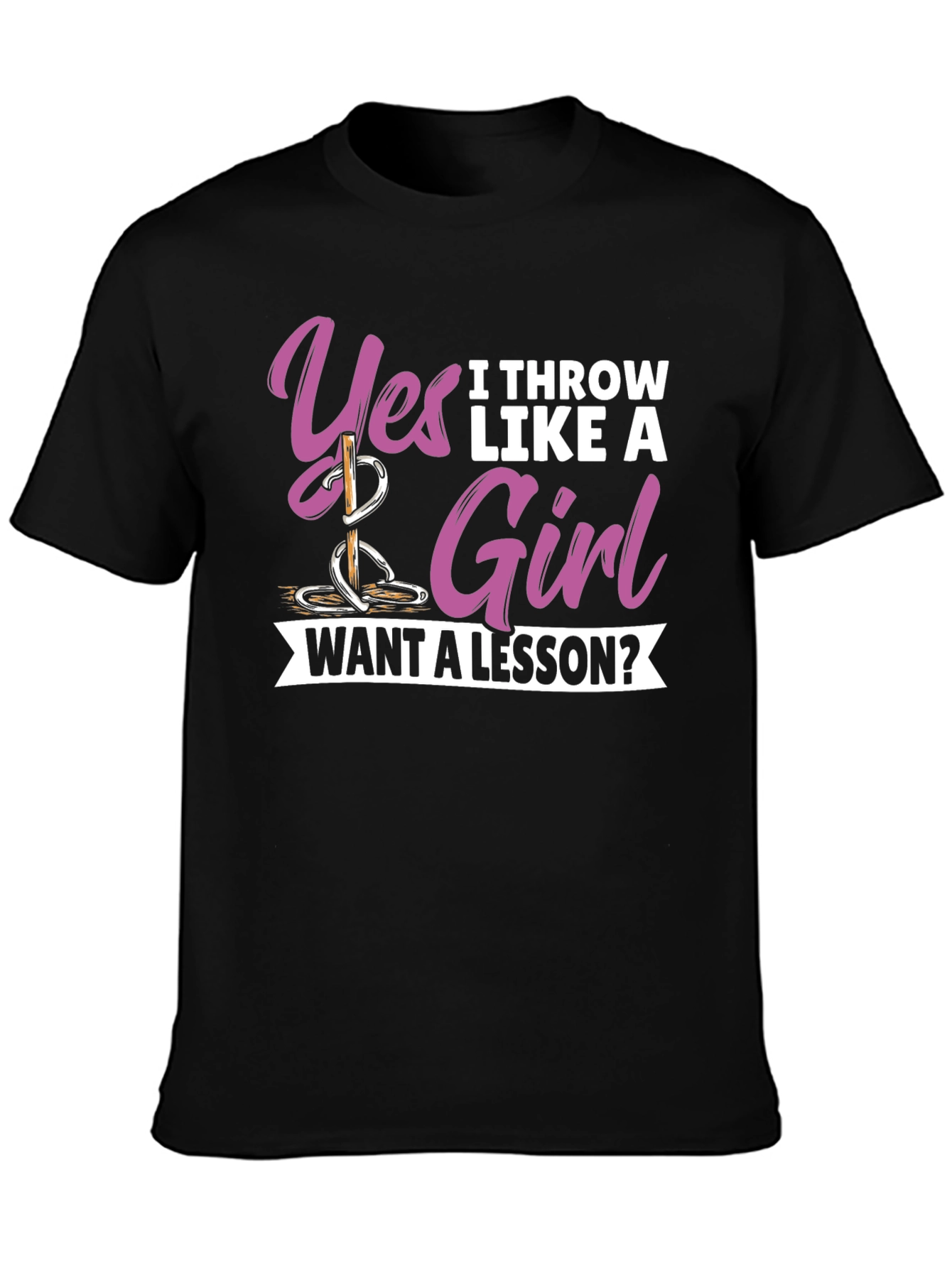 Black Yes I Throw Like A Girl T-Shirt view 3