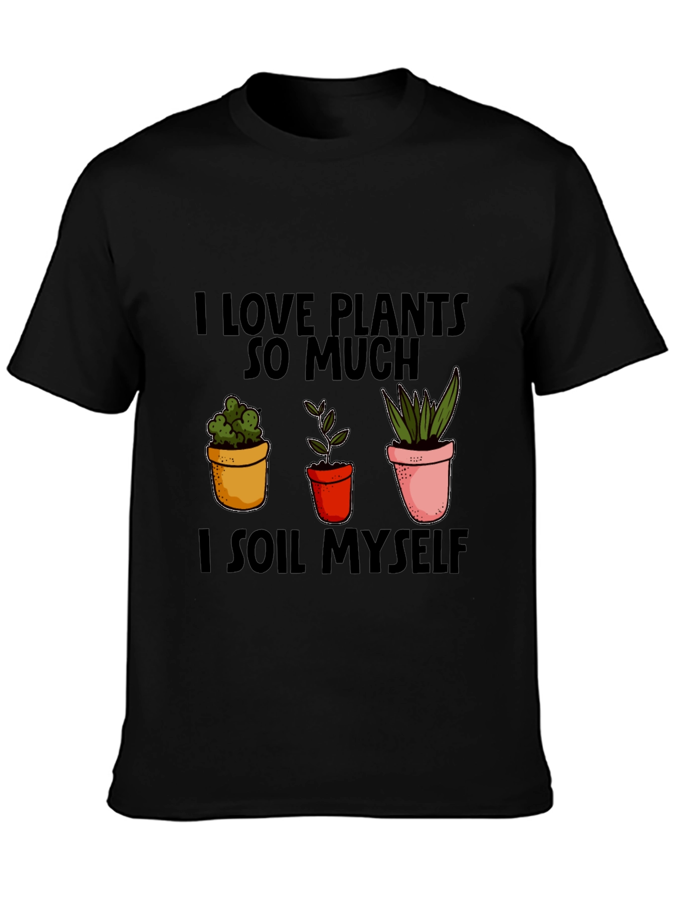 Black I Love Plants T-Shirt Funny Gardening Shirt view 3