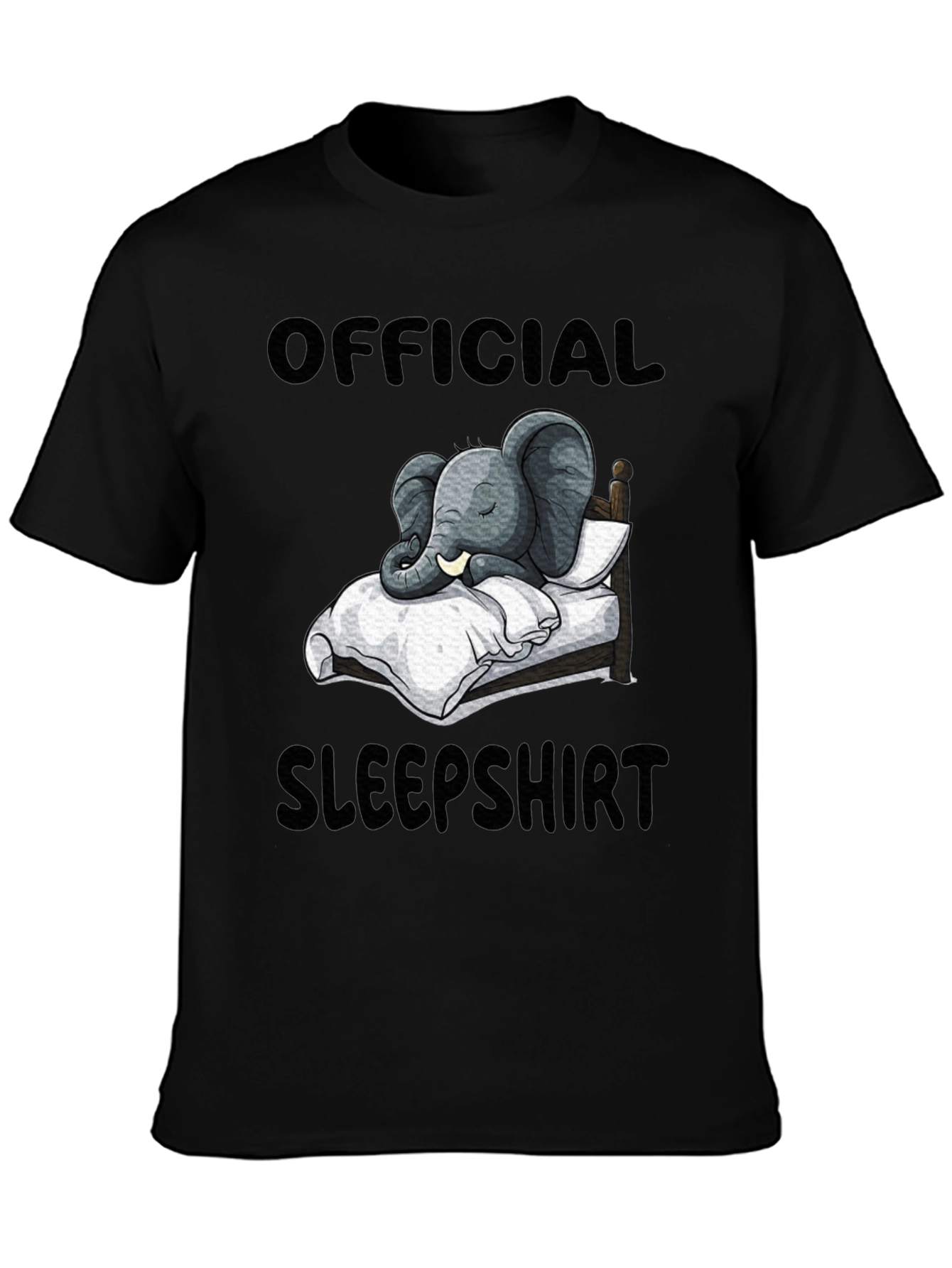 Black Official Sleepshirt: Elephant Pajama Tee view 3