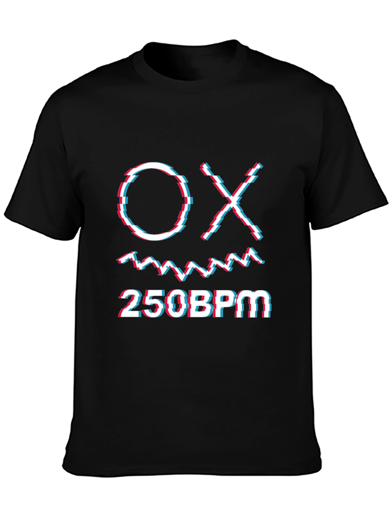 Black OX 250BPM Graphic Tee - Glitch Style view 3