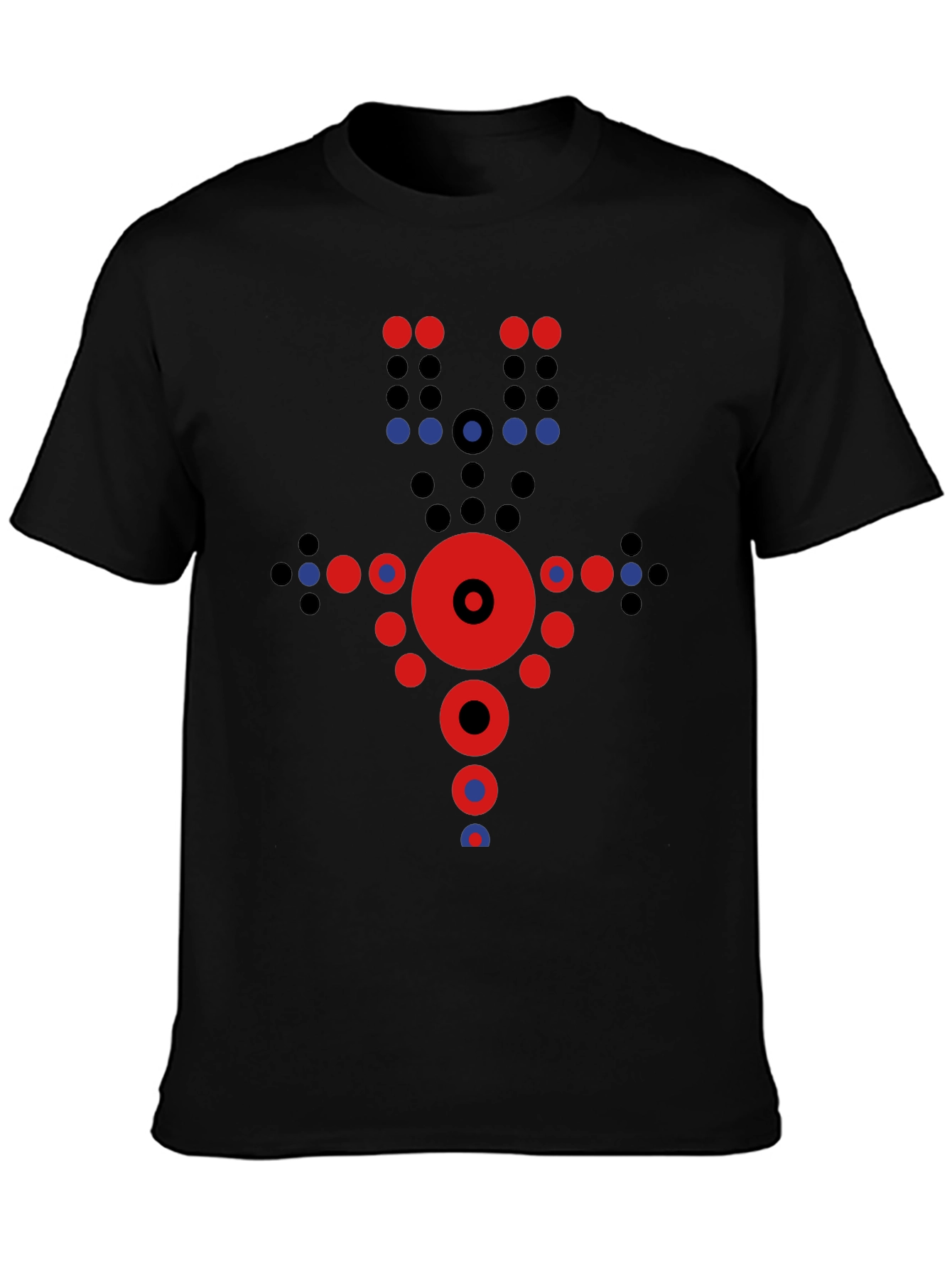 Black Abstract Geometric Graphic Print Tee - Black view 3