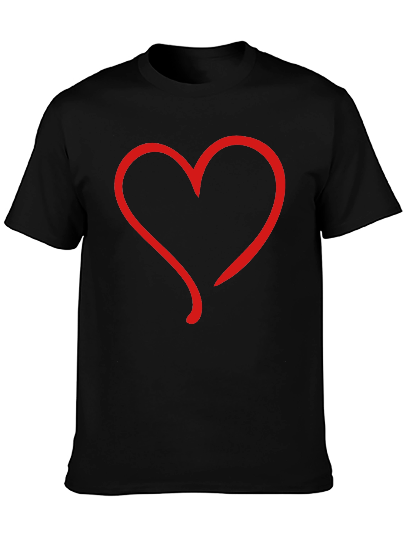 Black Heart Graphic Black T-Shirt - Casual Style view 3