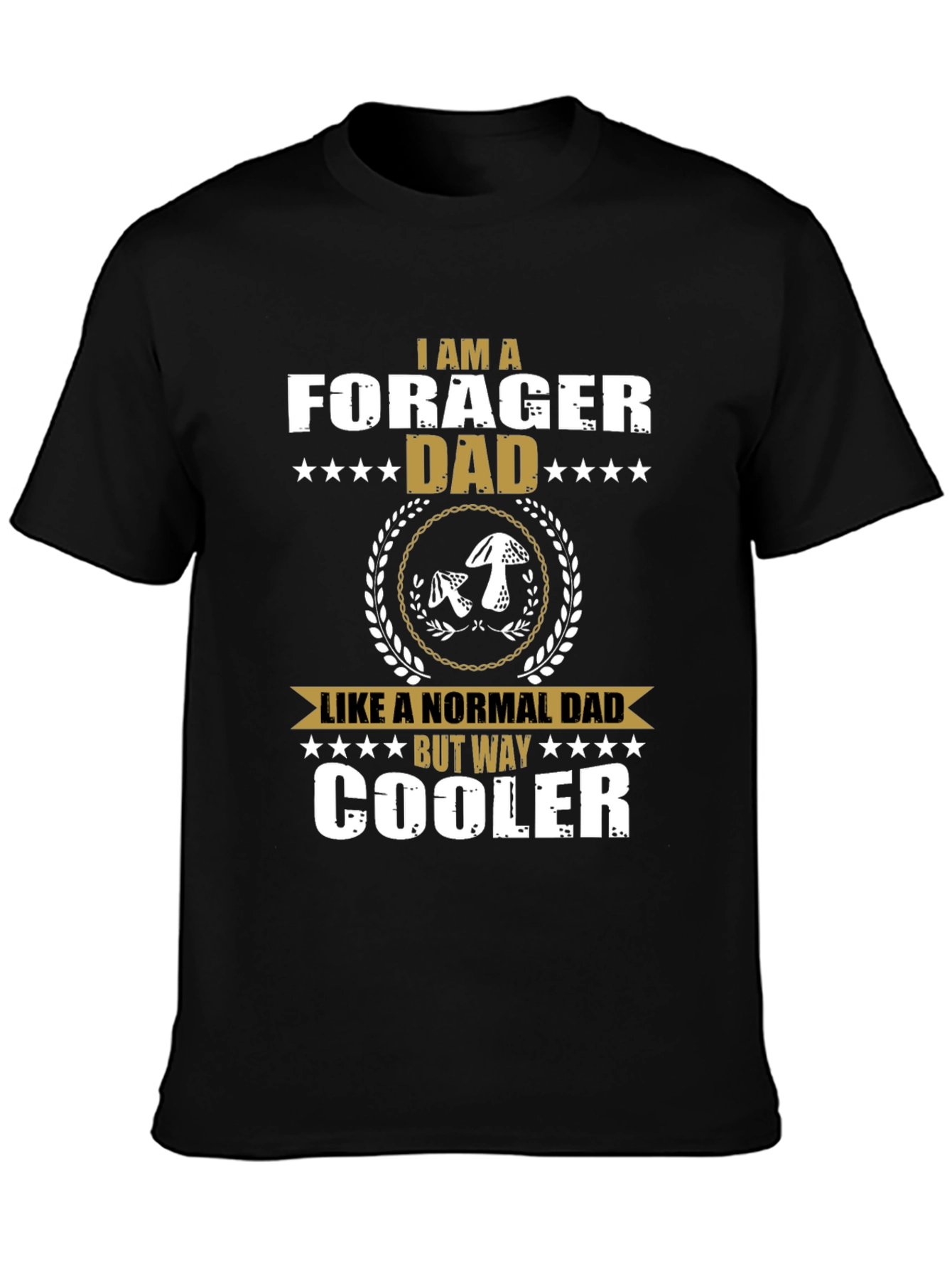 Black Forager Dad Graphic Tee - Cool Mushroom Lover Shirt view 3