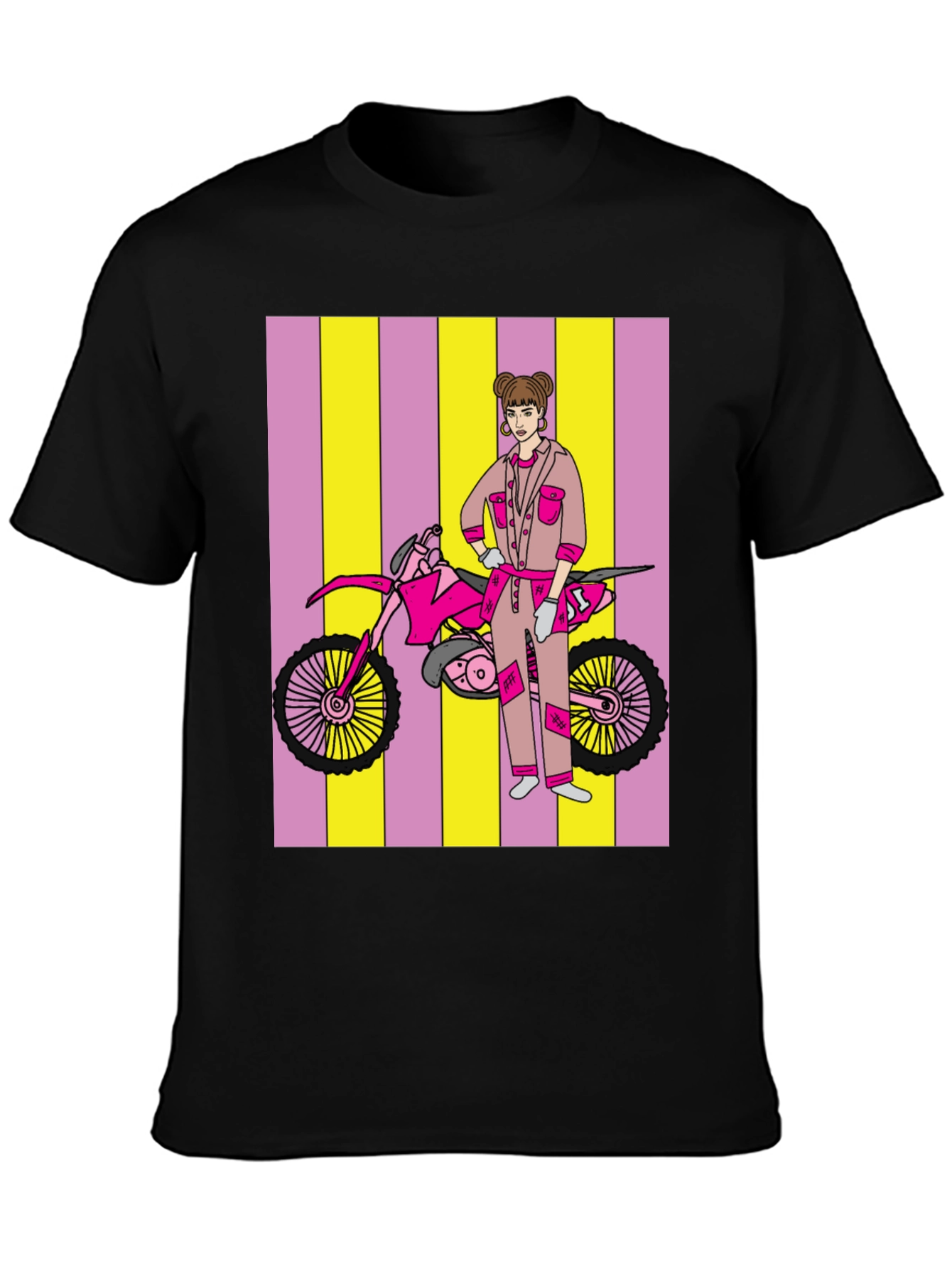 Black Motorcross Girl Graphic T-Shirt - Bold Style view 3