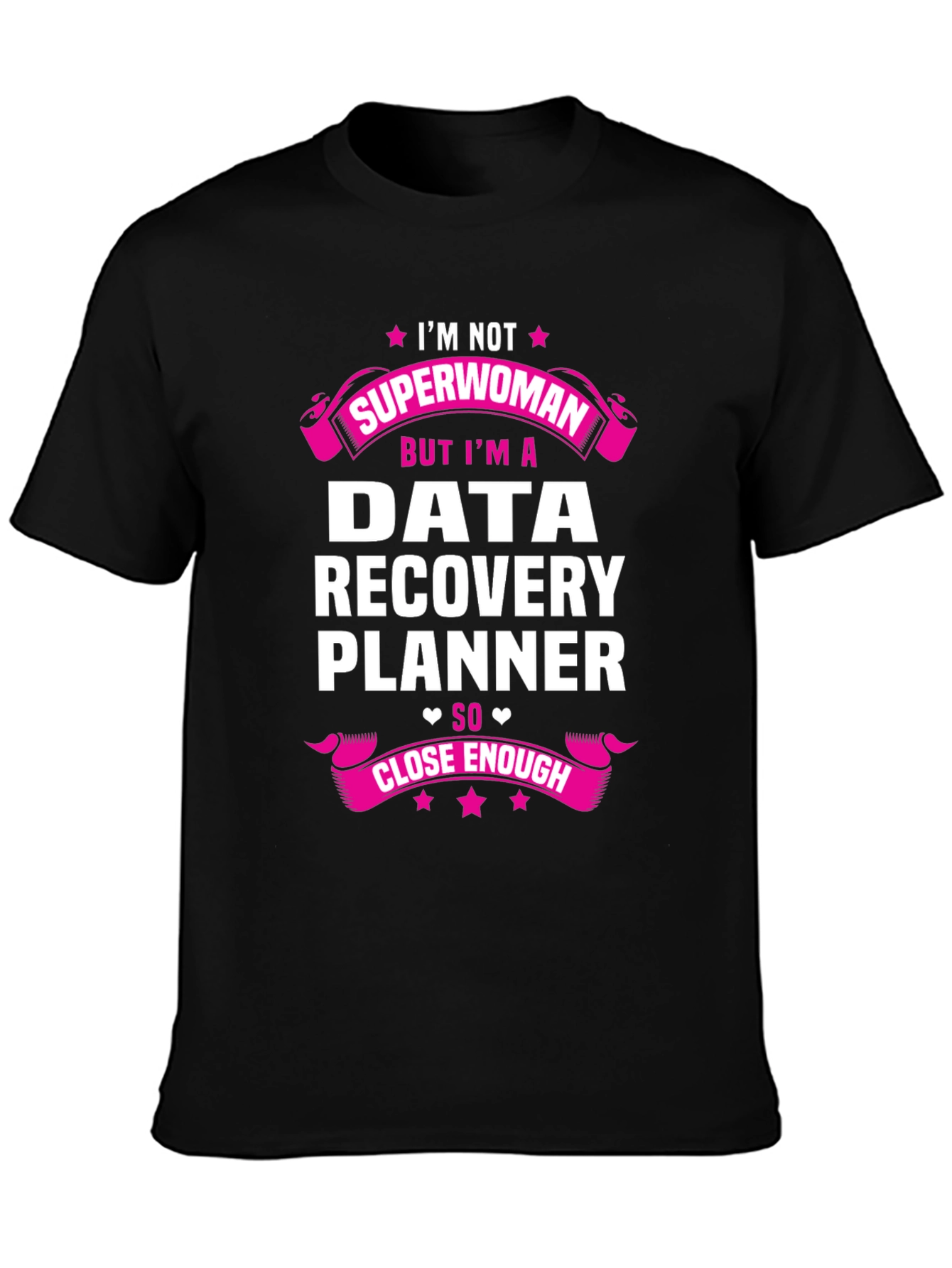 Black Data Recovery Planner Novelty T-Shirt view 3