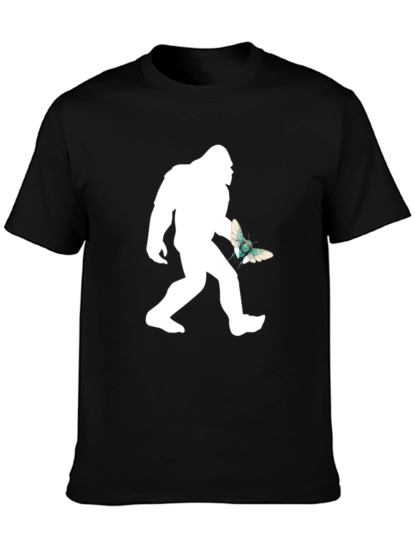 Black Sasquatch & Butterfly Graphic T-Shirt - Black view 3