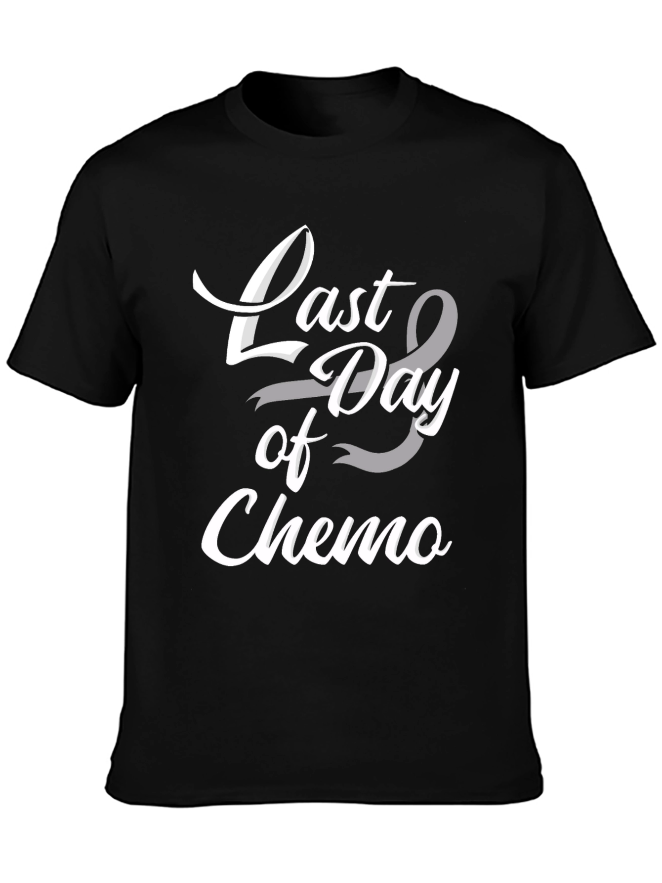 Black Last Day of Chemo Awareness T-Shirt view 3