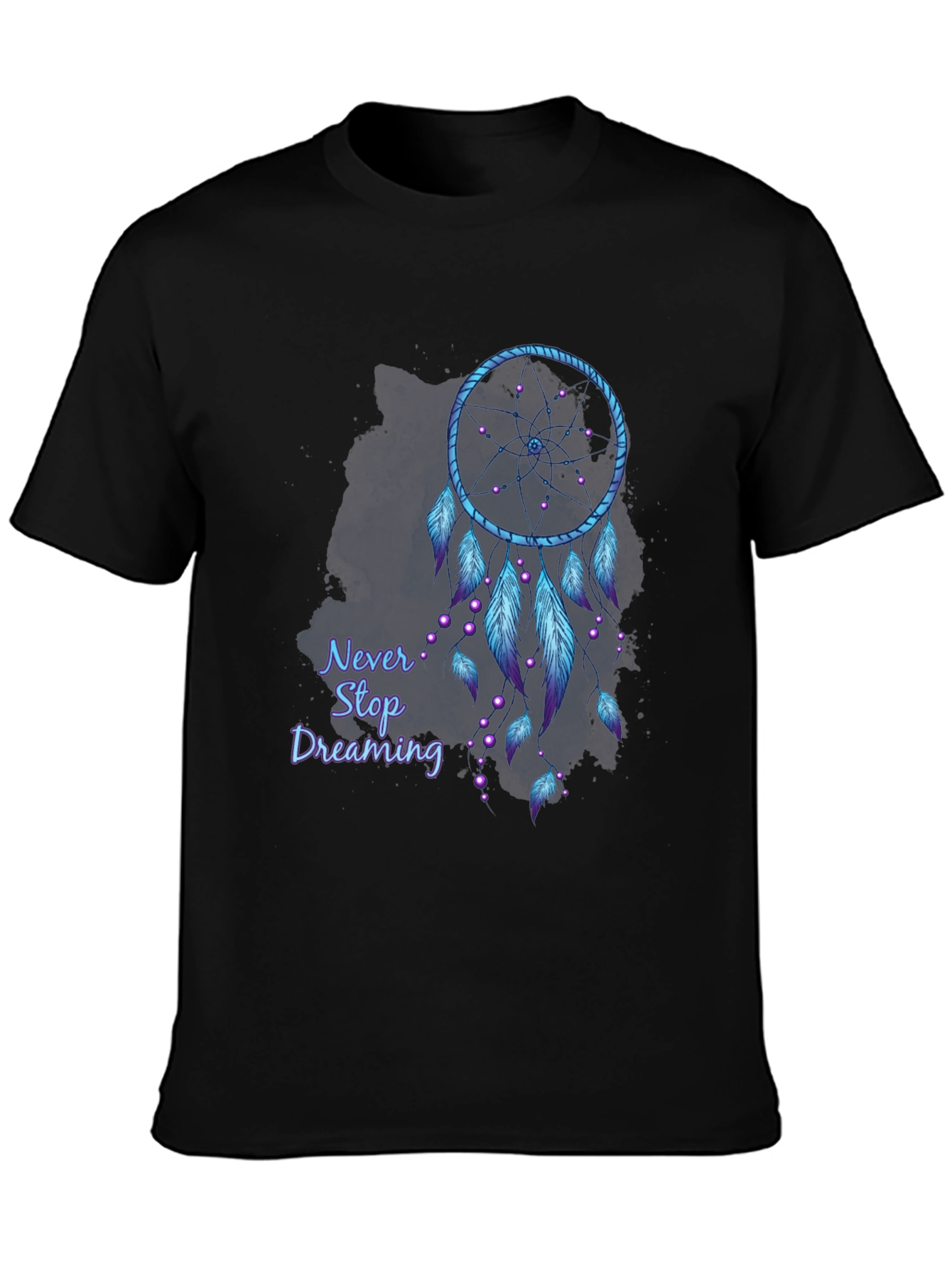 Black Dreamcatcher Graphic Tee - Never Stop Dreaming Shirt view 3