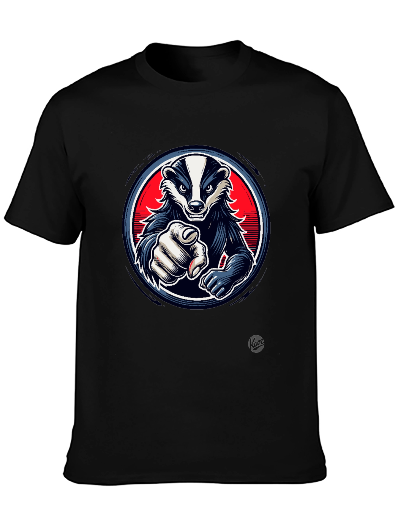 Black Cool Badger Graphic T-Shirt view 3