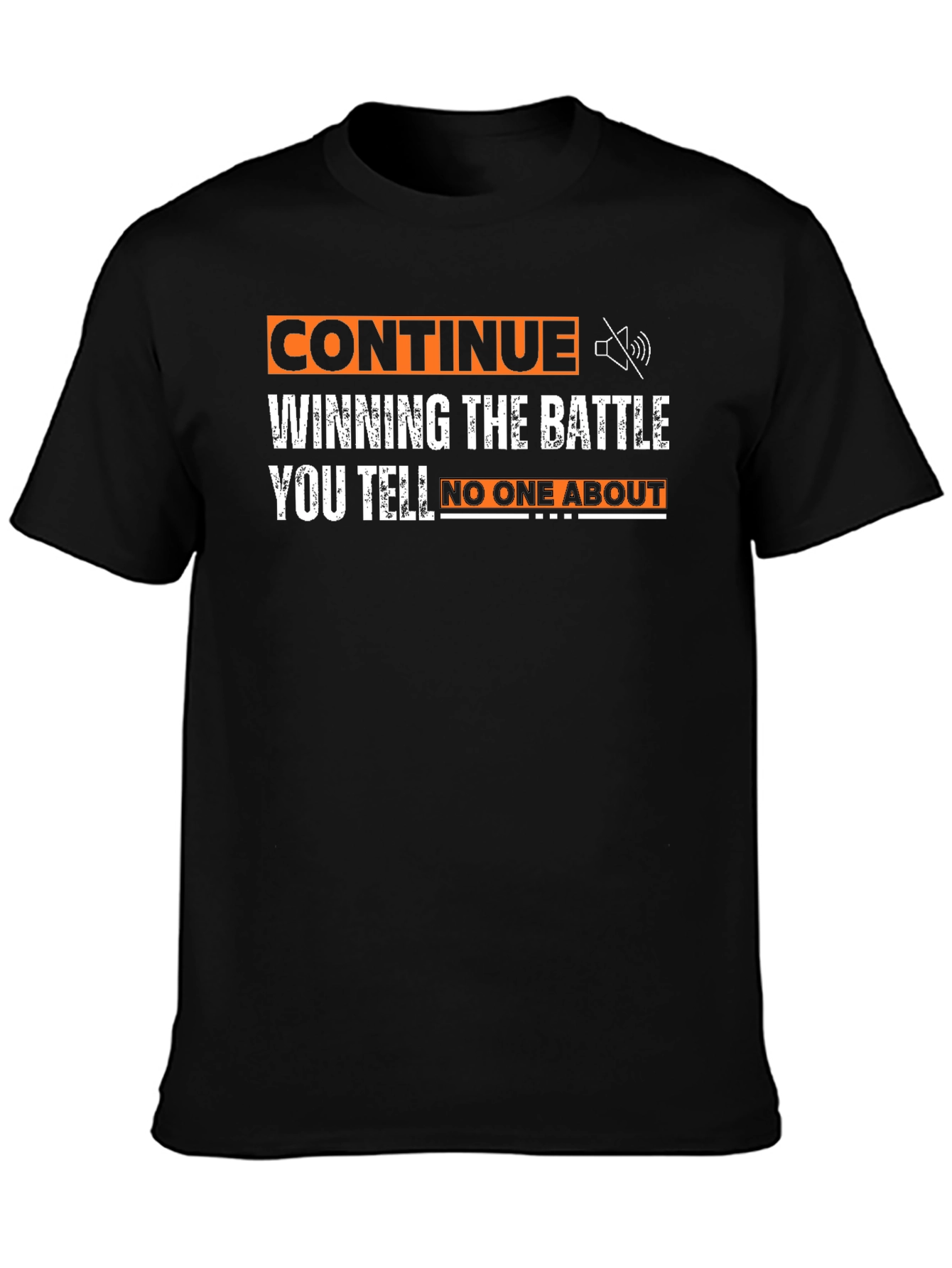 Black Continue Winning T-Shirt - Motivational Graphic Tee view 3