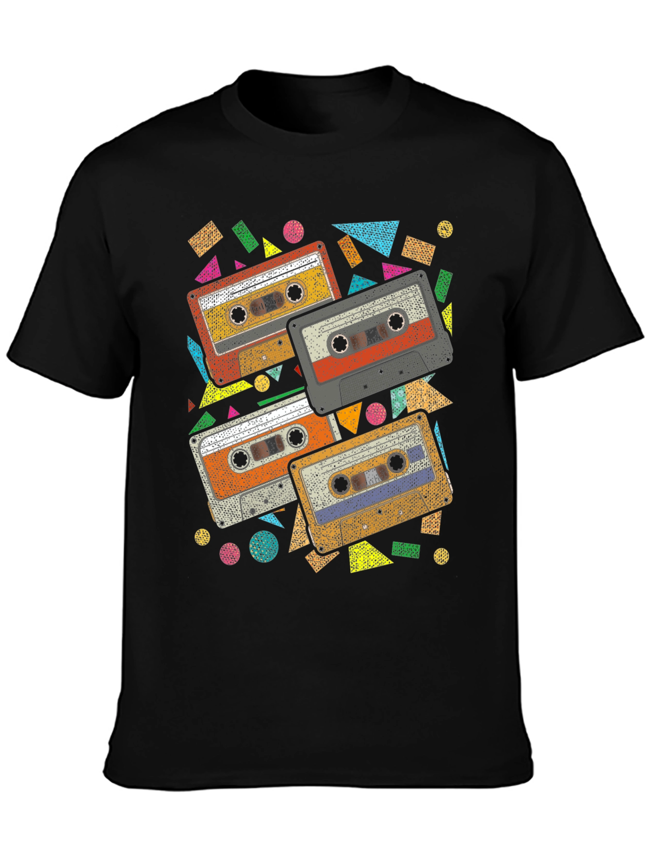 Black Retro Cassette Tape Graphic Tee - Black view 3