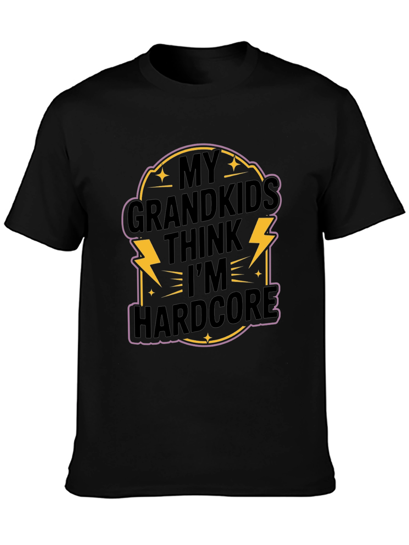 Black My Grandkids Think I'm Hardcore T-Shirt view 3
