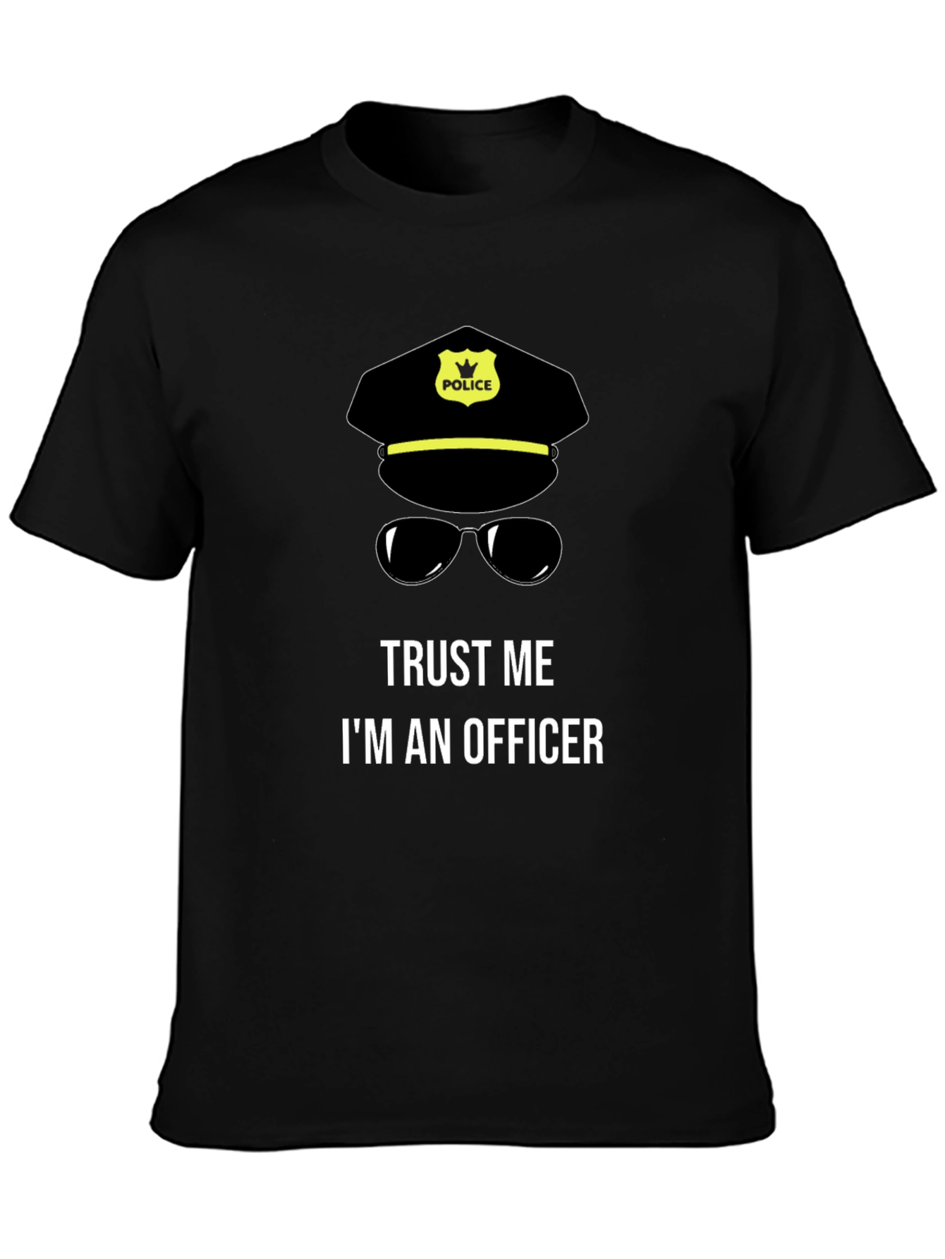 Black Trust Me I'm an Officer T-Shirt view 3
