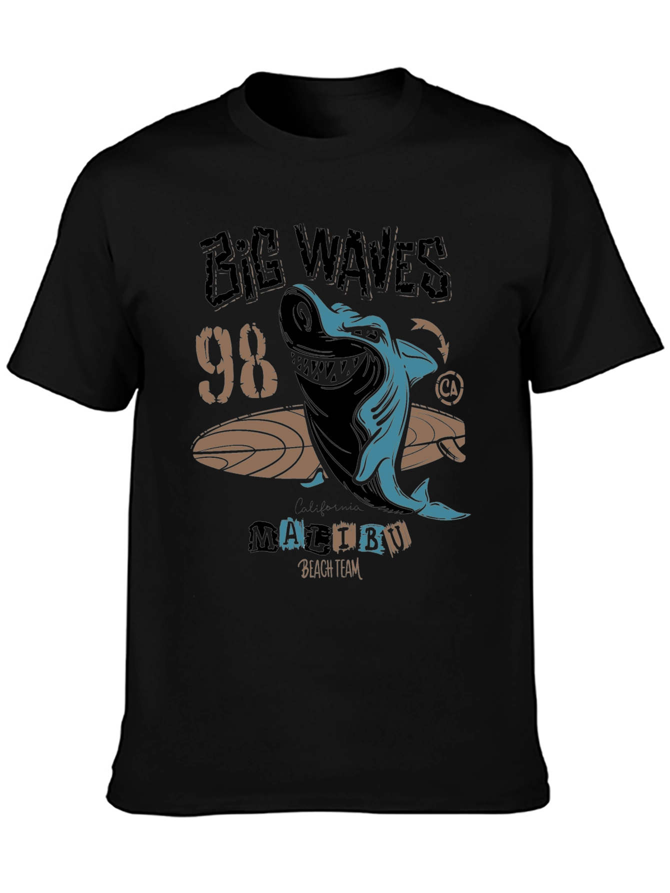 Big Waves 98' Malibu Shark Graphic Tee - 3