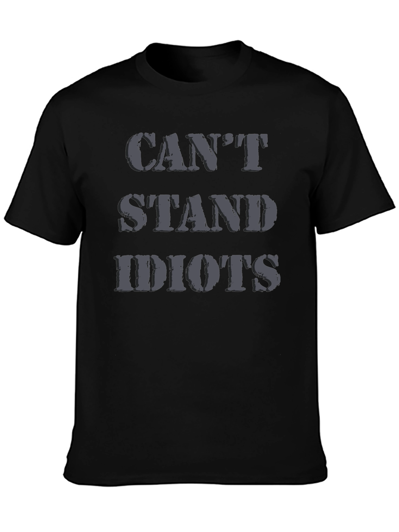 Black Can't Stand Idiots Black Graphic T-Shirt view 3