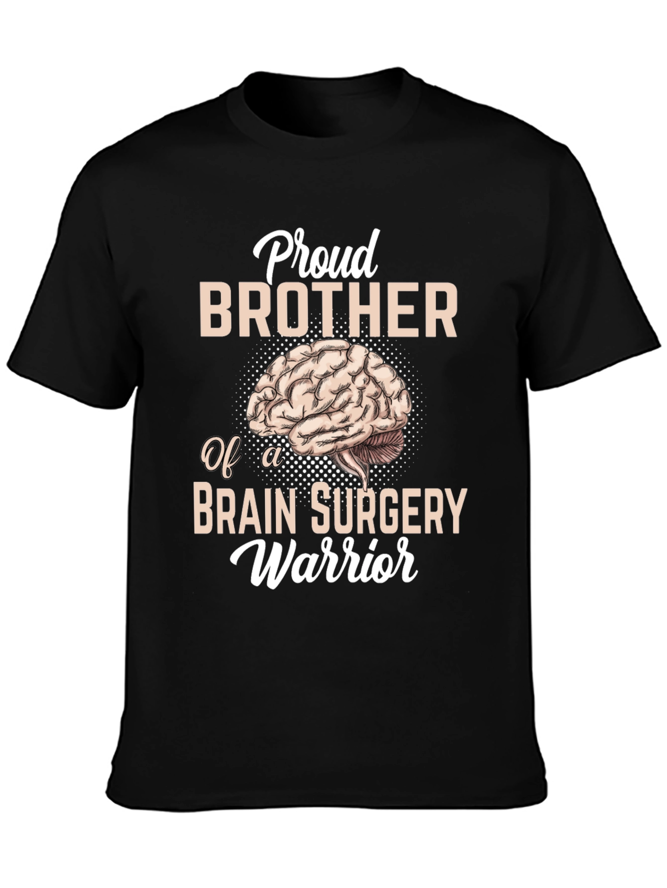Black Proud Brother Brain Surgery Warrior T-Shirt view 3