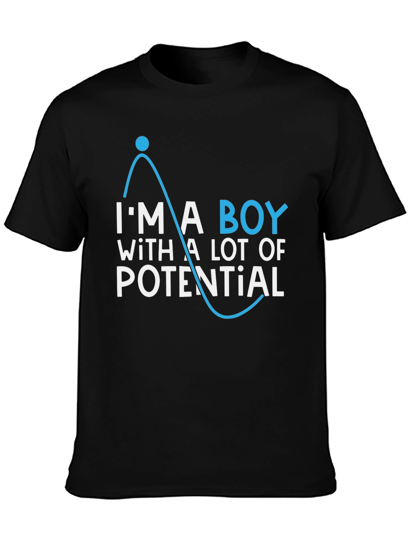 Black Potential Boy T-Shirt - Funny Physics Tee view 3