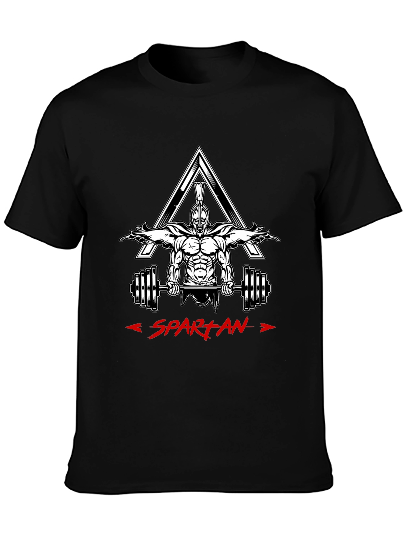 Black Spartan Gym Workout Black T-Shirt view 3