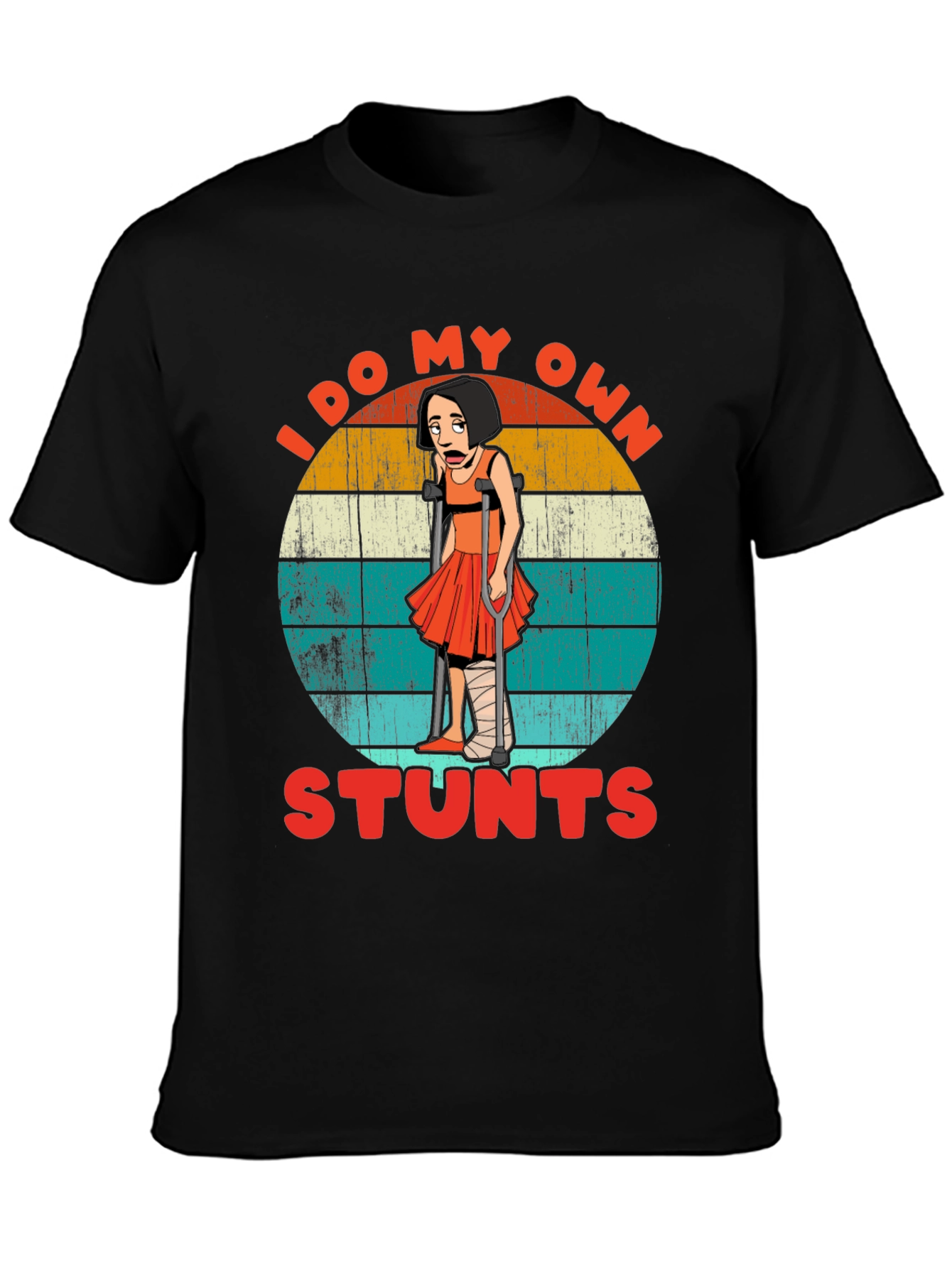 Black I Do My Own Stunts Graphic T-Shirt view 3