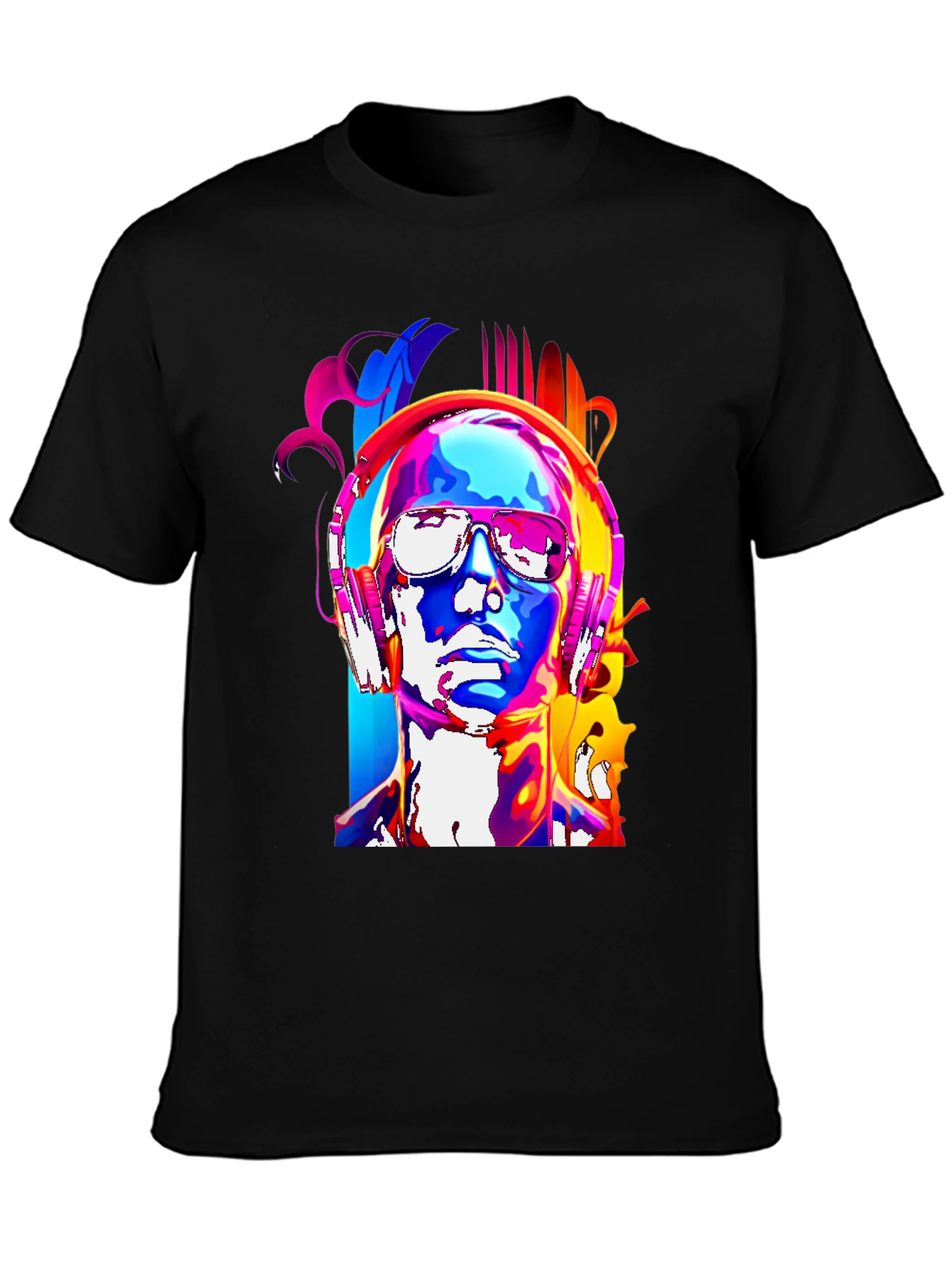 Black Vibrant Music Lover T-Shirt view 3