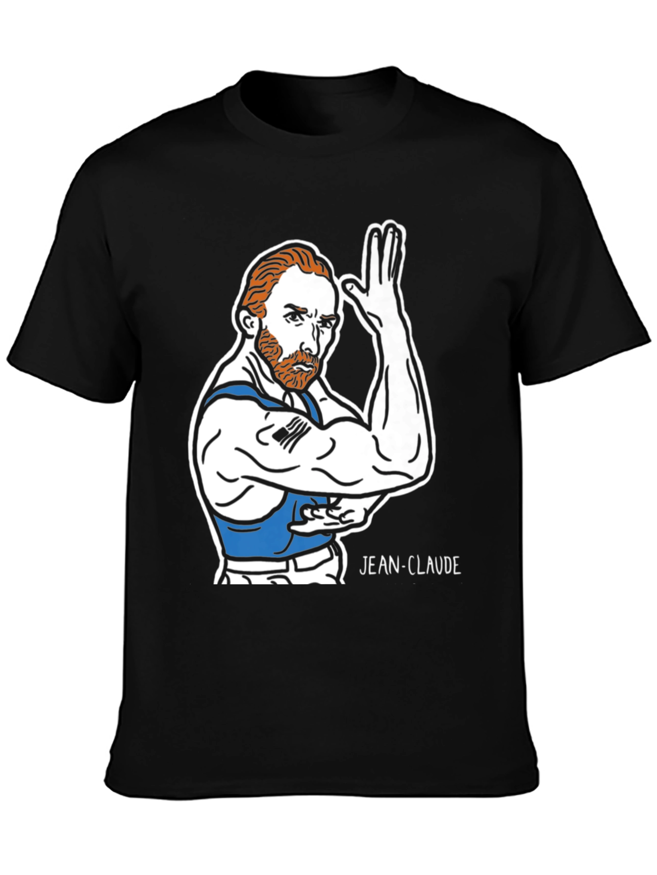 Black Jean-Claude Van Gogh T-Shirt - Black Graphic Tee view 3