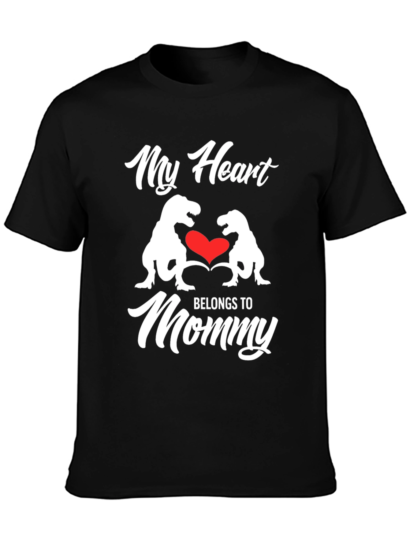 Black My Heart Belongs to Mommy T-Shirt view 3