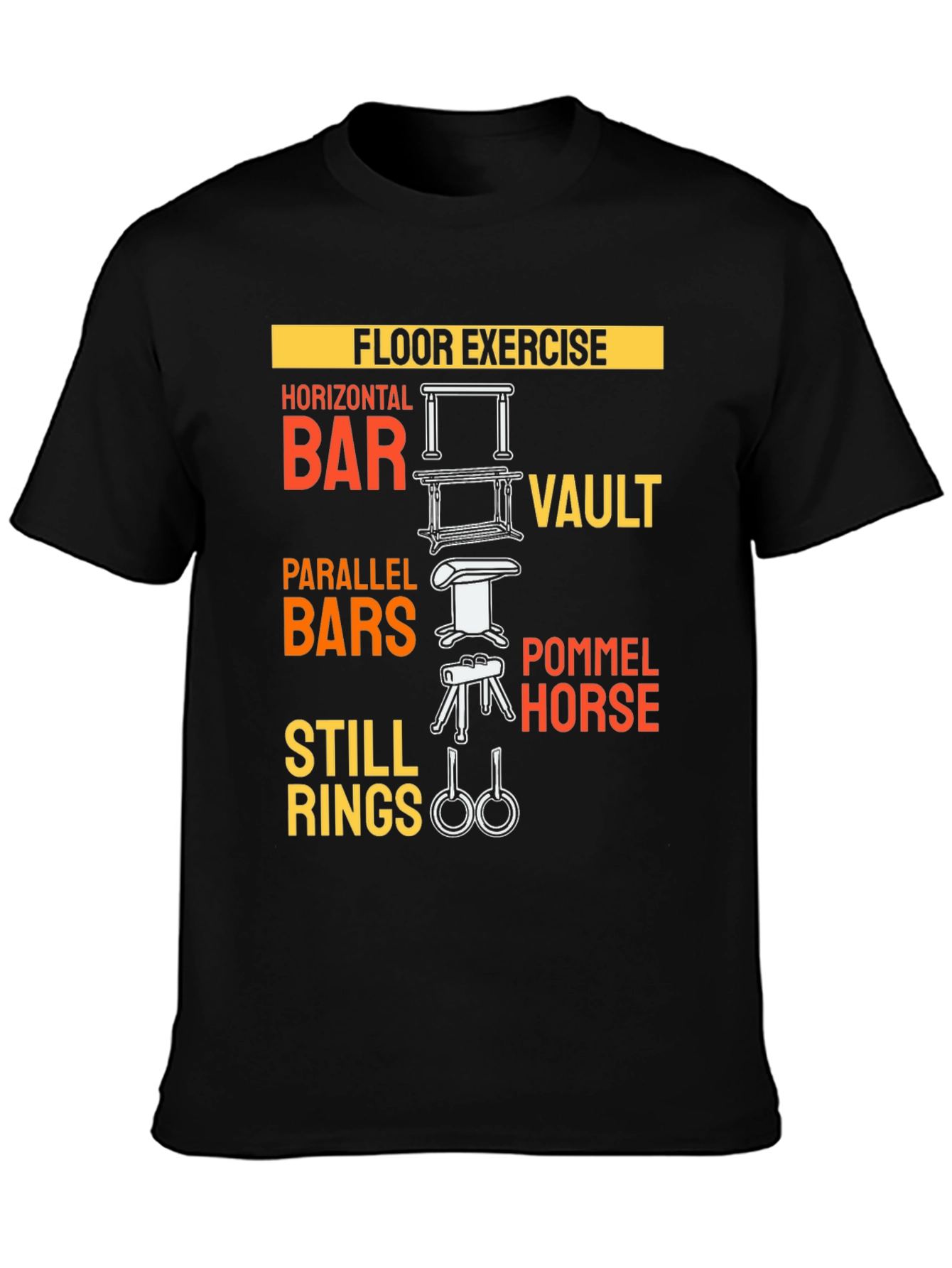 Black Gymnastics Floor Exercise Apparel Tee view 3