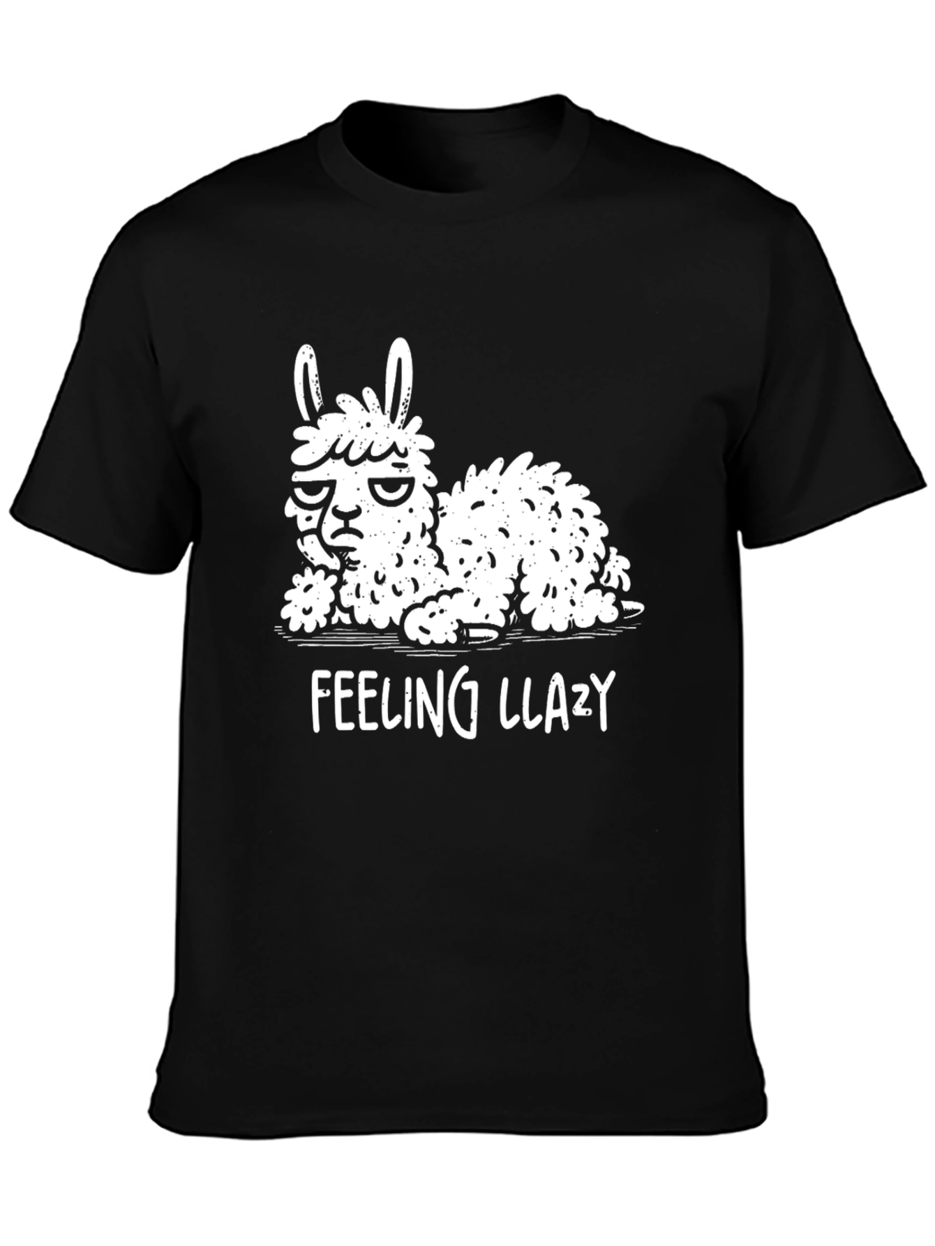 Black Feeling Llazy Llama T-Shirt - Funny Animal Graphic Tee view 3