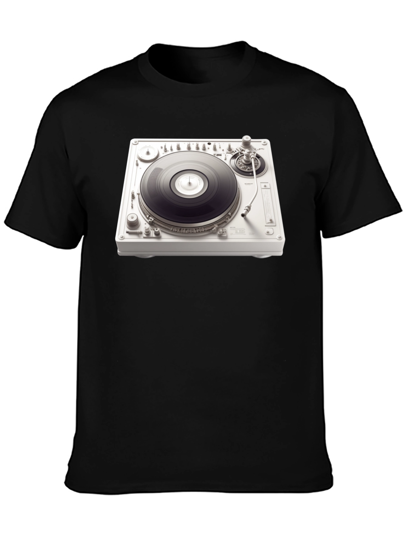 Black DJ Turntable Graphic Tee - Music Lover's T-Shirt view 3