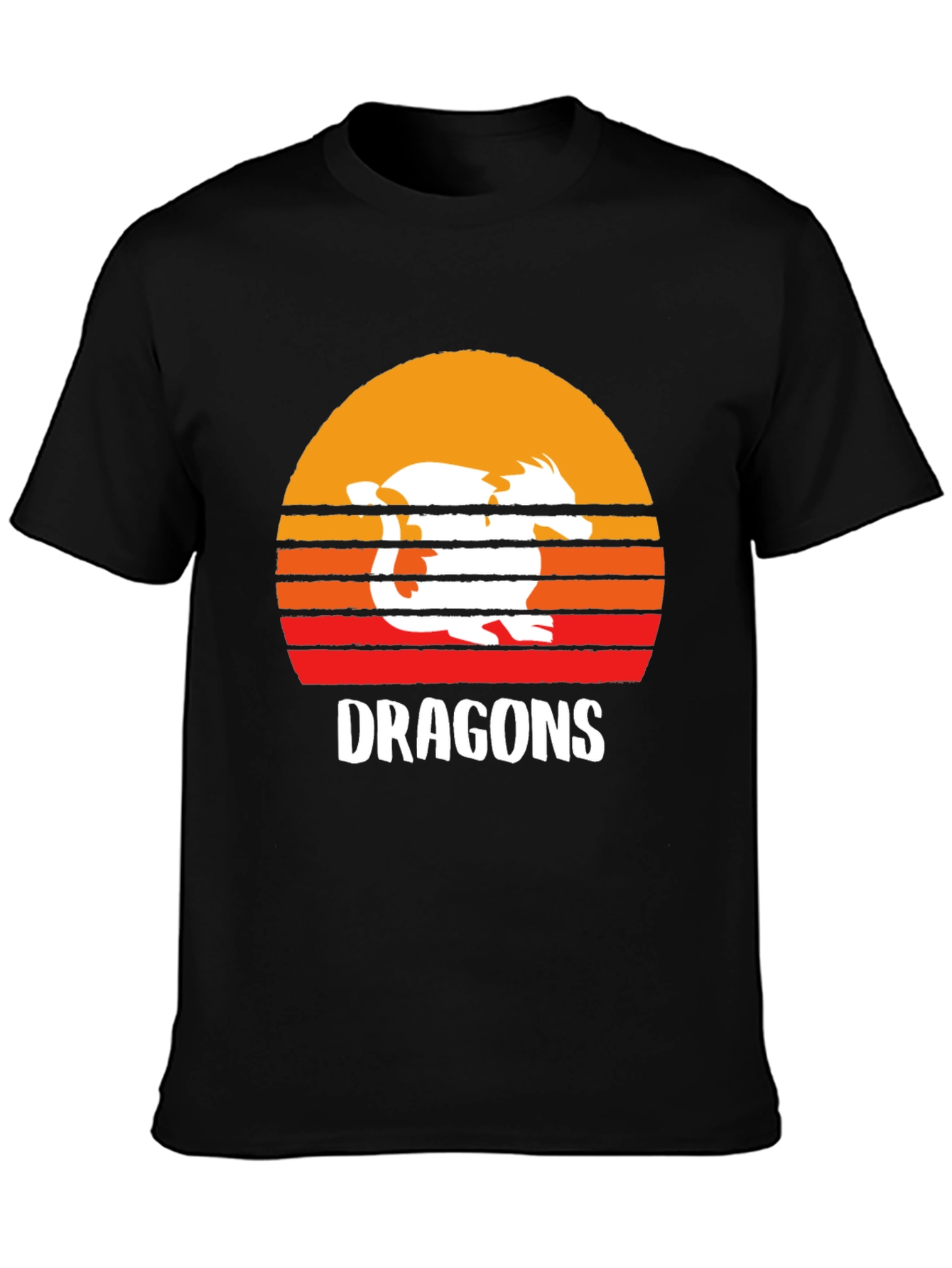 Retro Dragons Sunset Graphic T-Shirt - 3