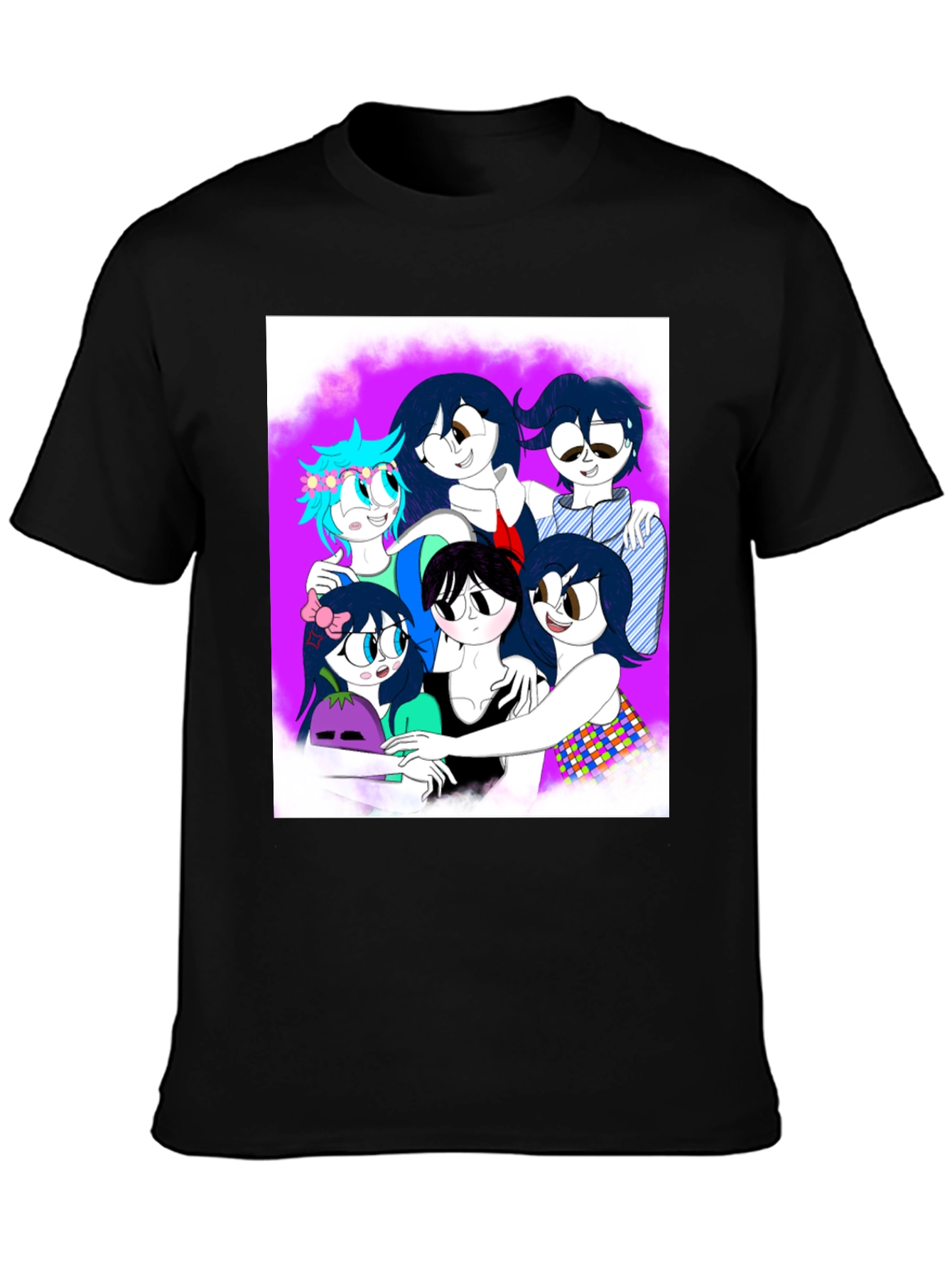 Black Anime Style Graphic Tee view 3