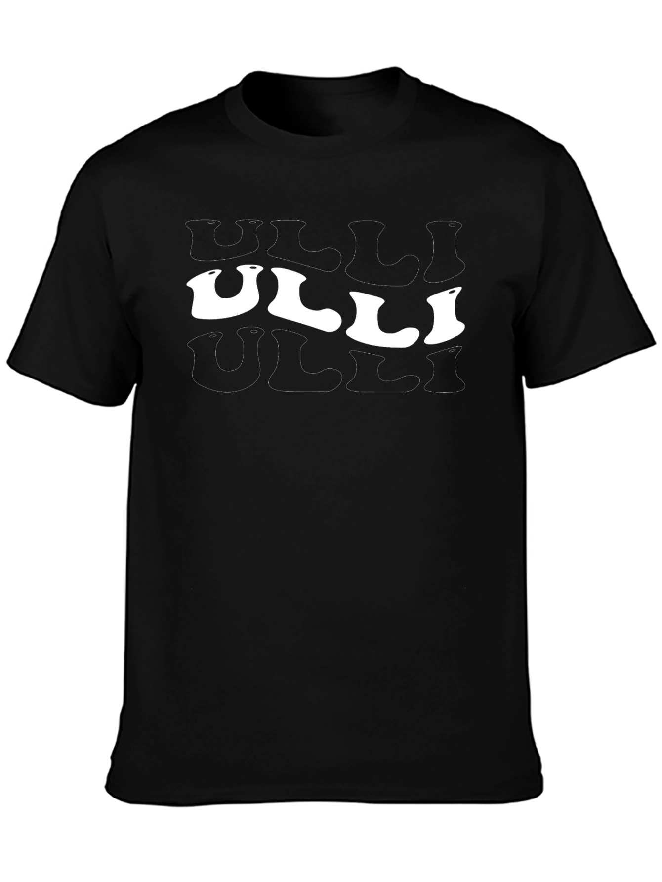 Black Ulli Graphic Print Black Crew Neck Tee view 3