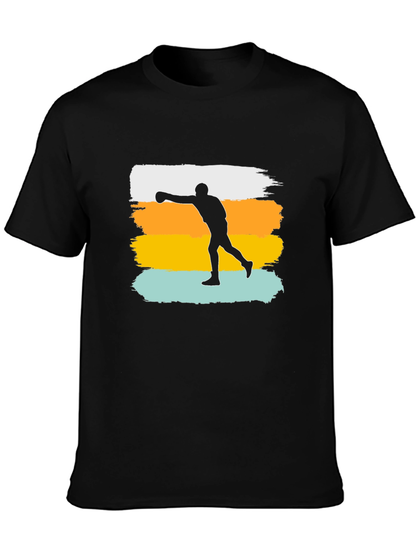 Black Retro Boxer Graphic Tee - Soft Black Cotton Shirt view 3