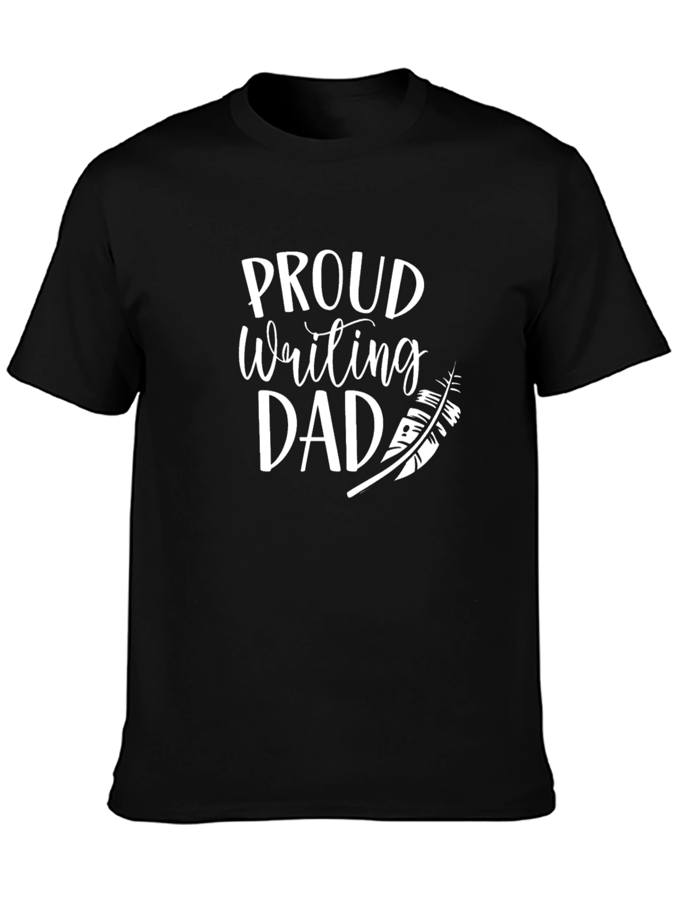 Black Proud Writing Dad T-Shirt - Black view 3