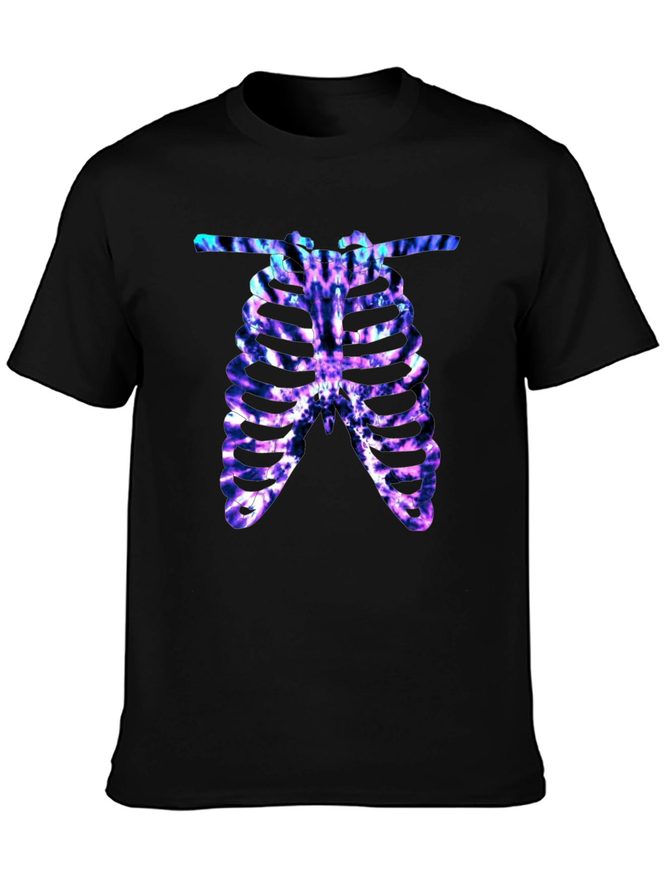 Black Tie Dye Rib Cage Graphic Tee view 3