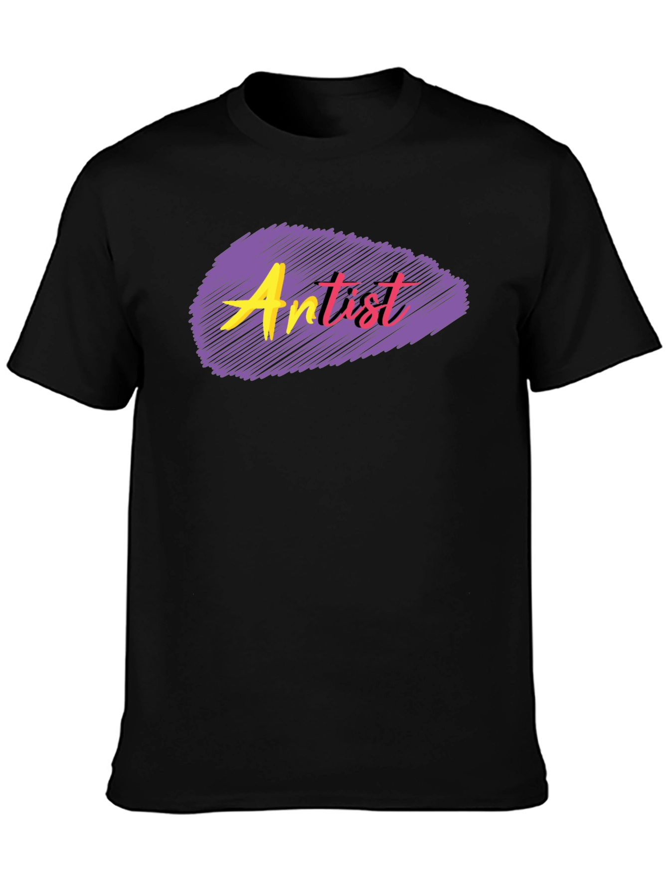 Black Artist T-Shirt - Black, Graphic Tee view 3