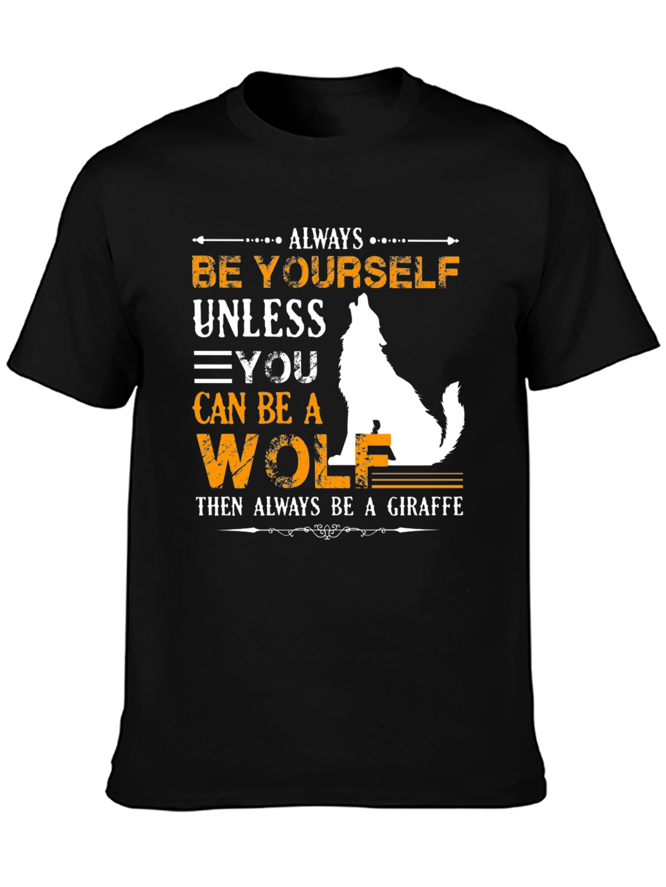 Black Be Yourself Wolf/Giraffe Graphic Tee view 3