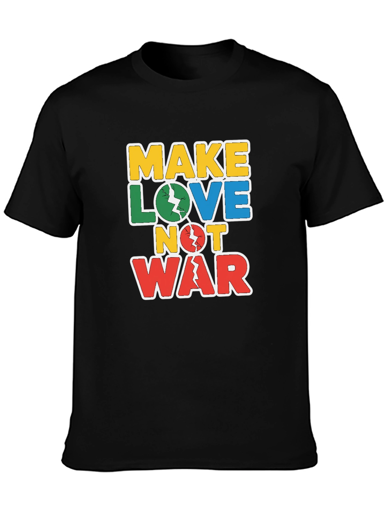Black Make Love Not War Graphic Tee view 3