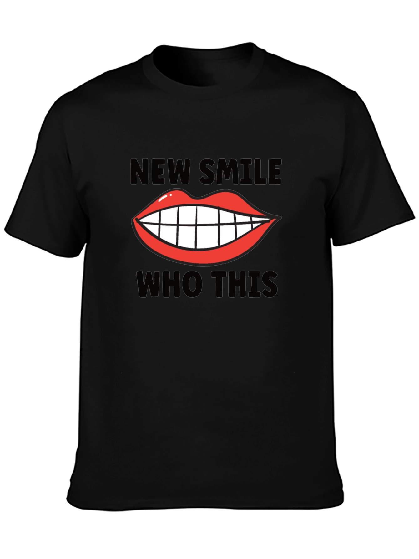 Black New Smile Who This Graphic Tee view 3