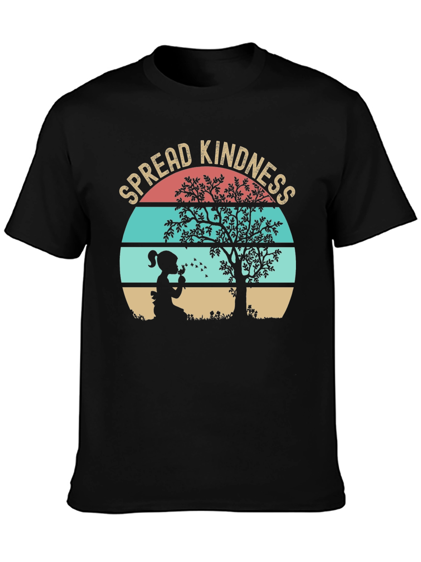 Black Spread Kindness Graphic Tee - Unisex Soft Cotton Shirt view 3