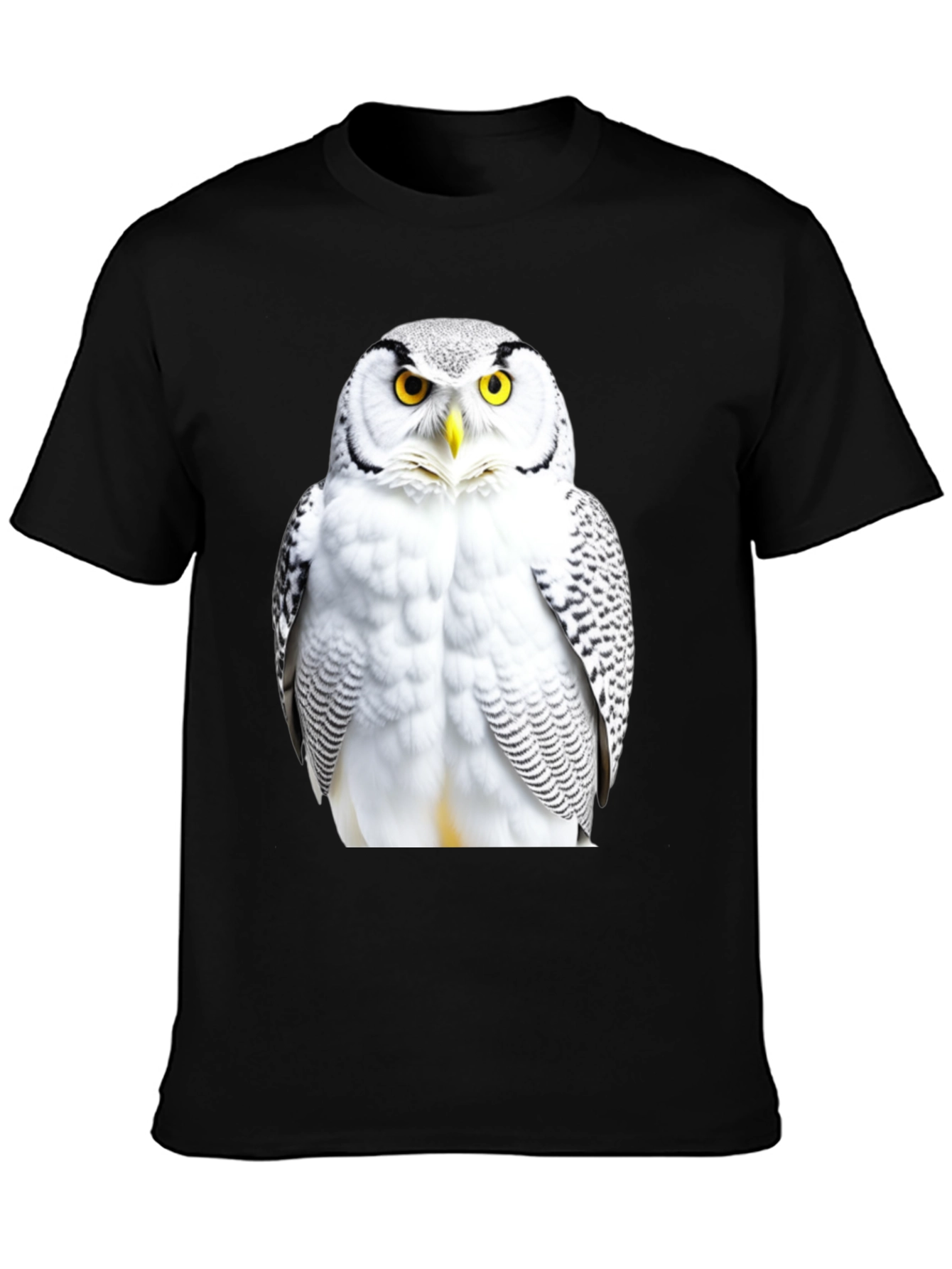 Black Snowy Owl Graphic Black T-Shirt view 3