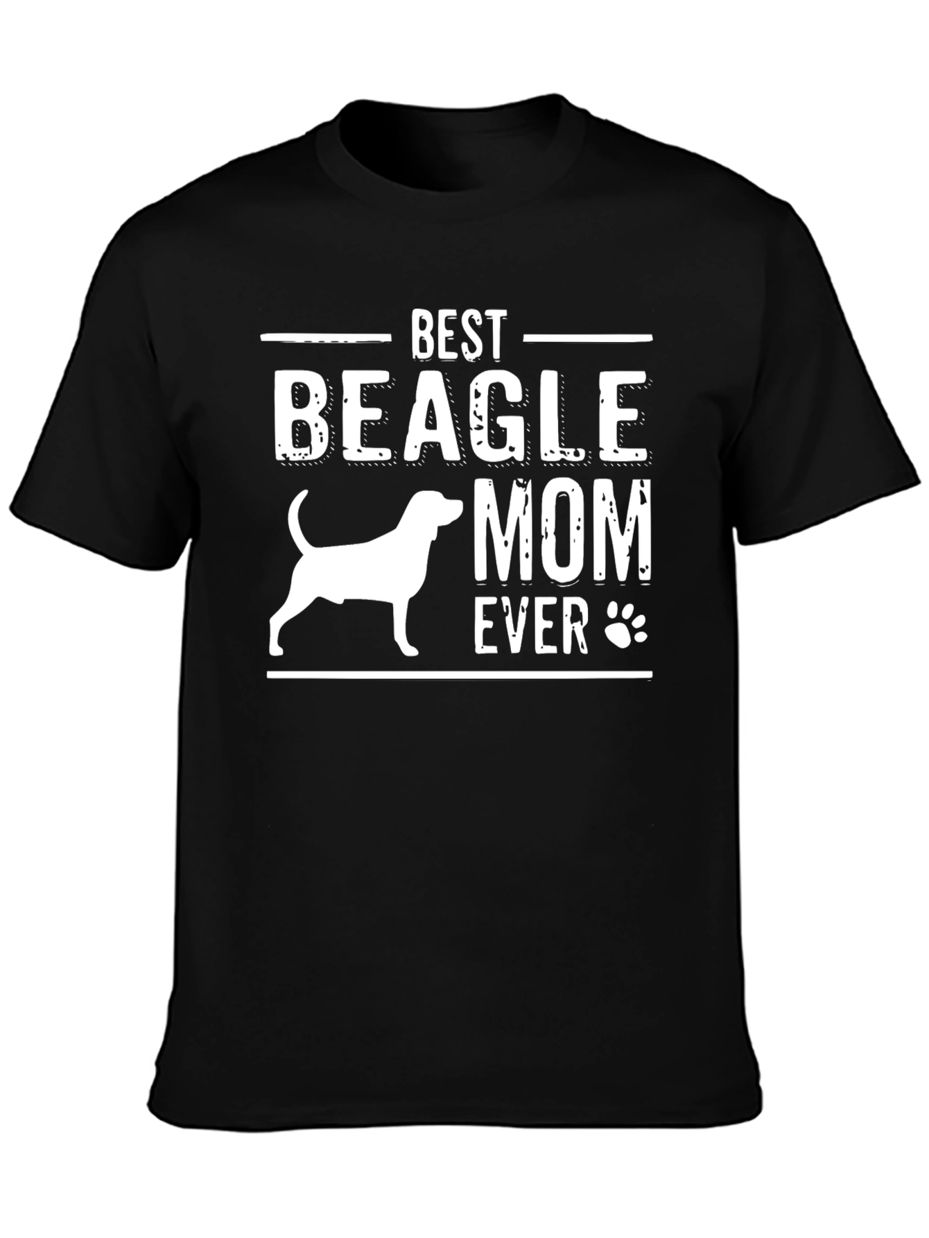 Black Best Beagle Mom Ever T-Shirt view 3
