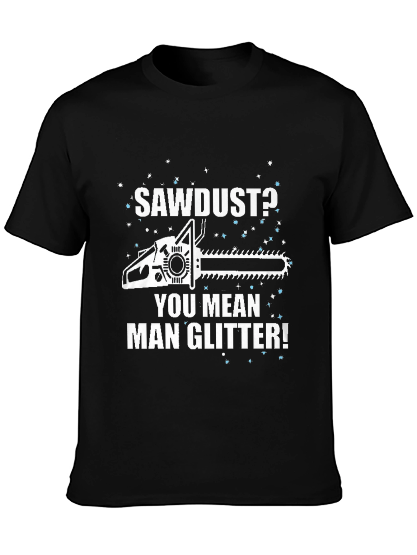 Black Sawdust Man Glitter T-Shirt view 3