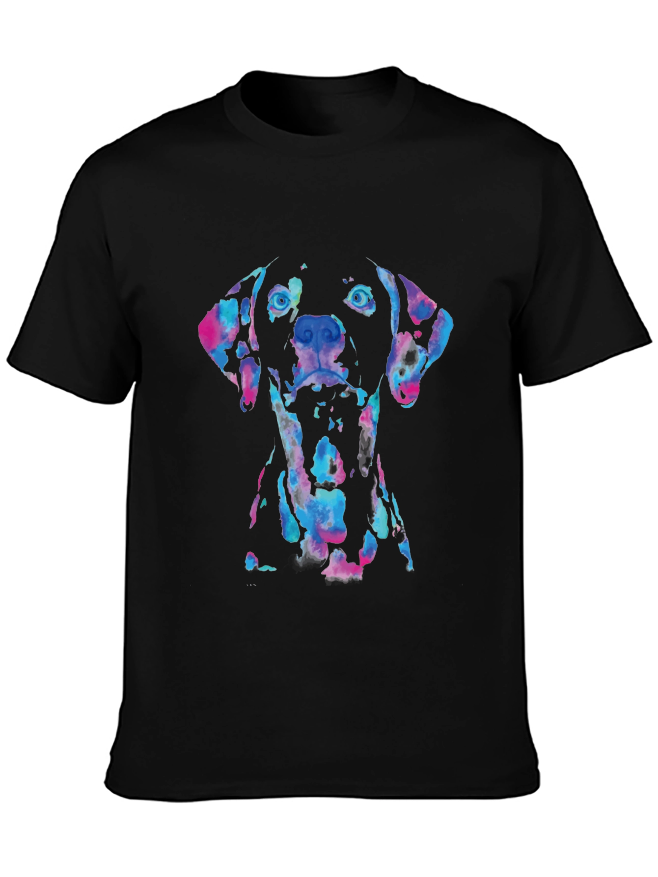 Black Dog Watercolor Graphic Tee - Black view 3