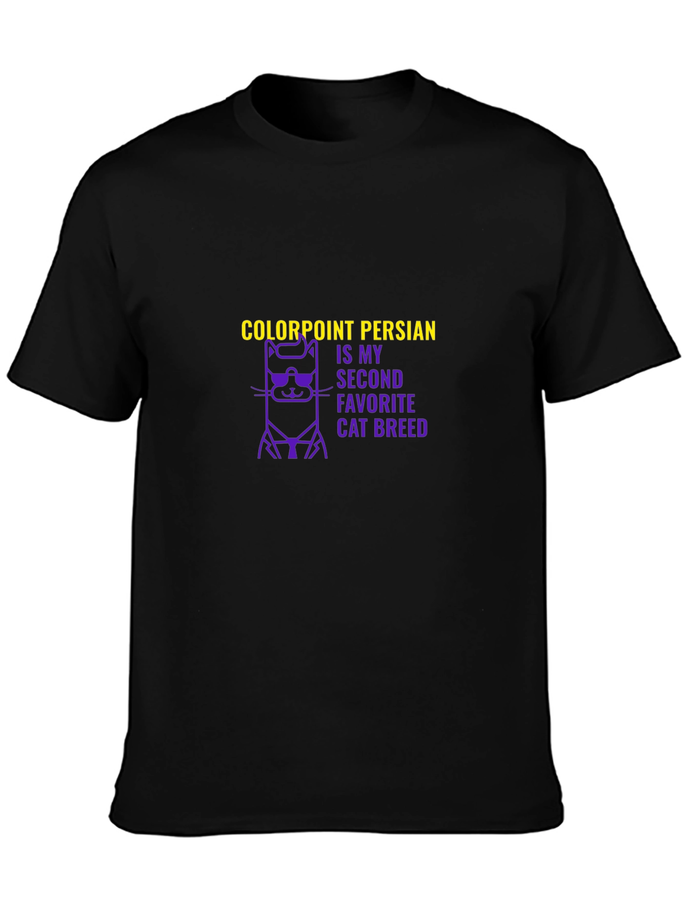 Black Colorpoint Persian Cat Breed Graphic T-Shirt view 3