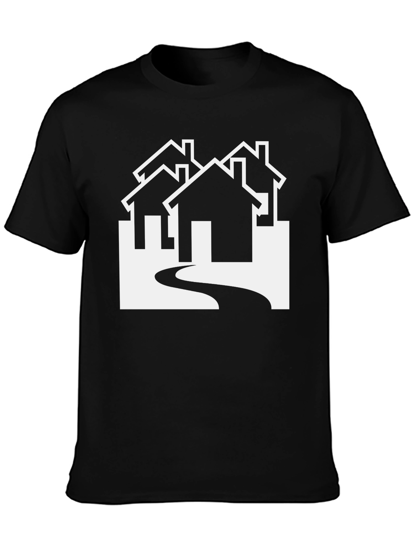 Black Modern Homes Graphic Tee - Black view 3