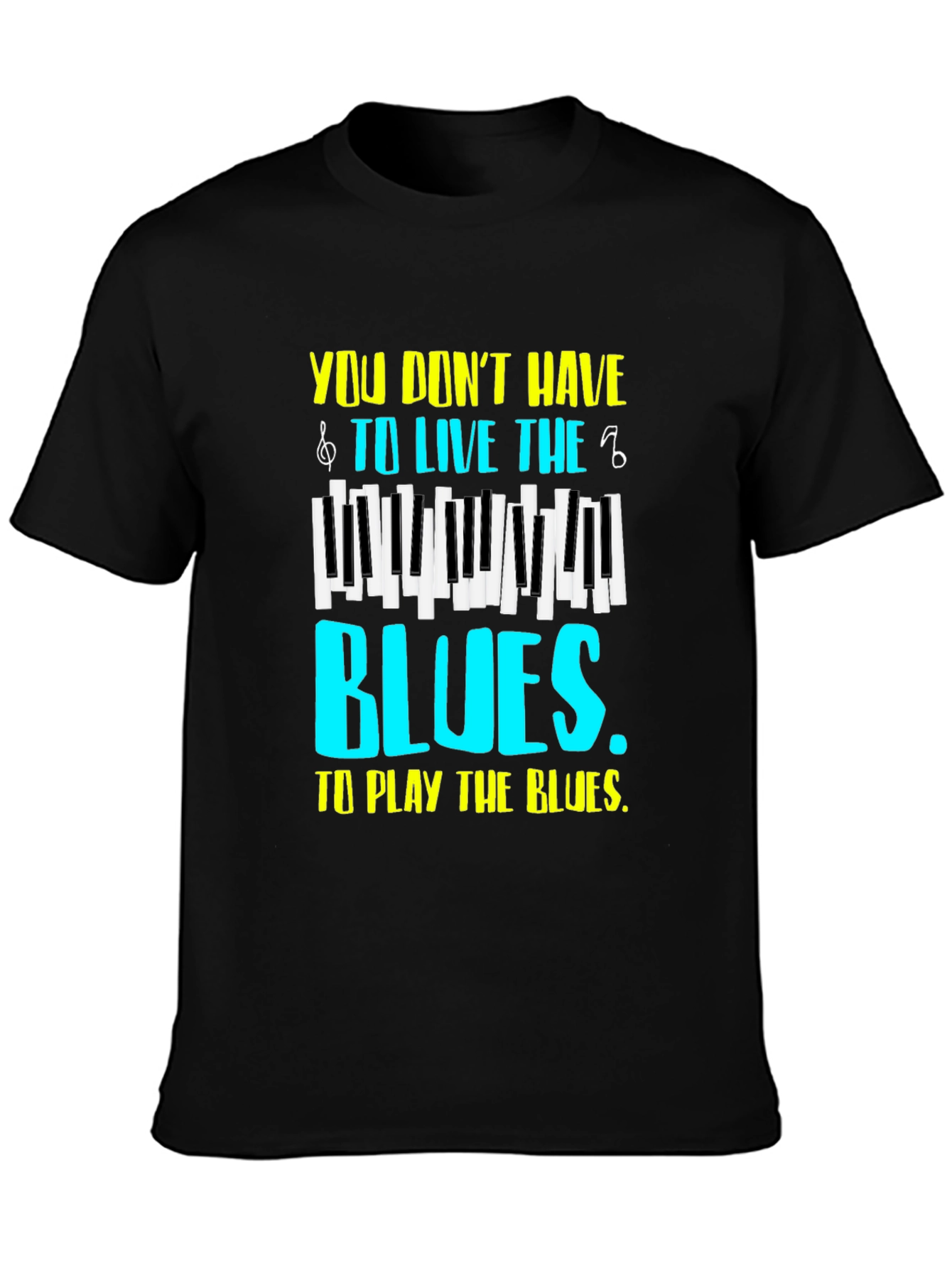 Black Piano Blues T-Shirt - Music Lover Tee view 3