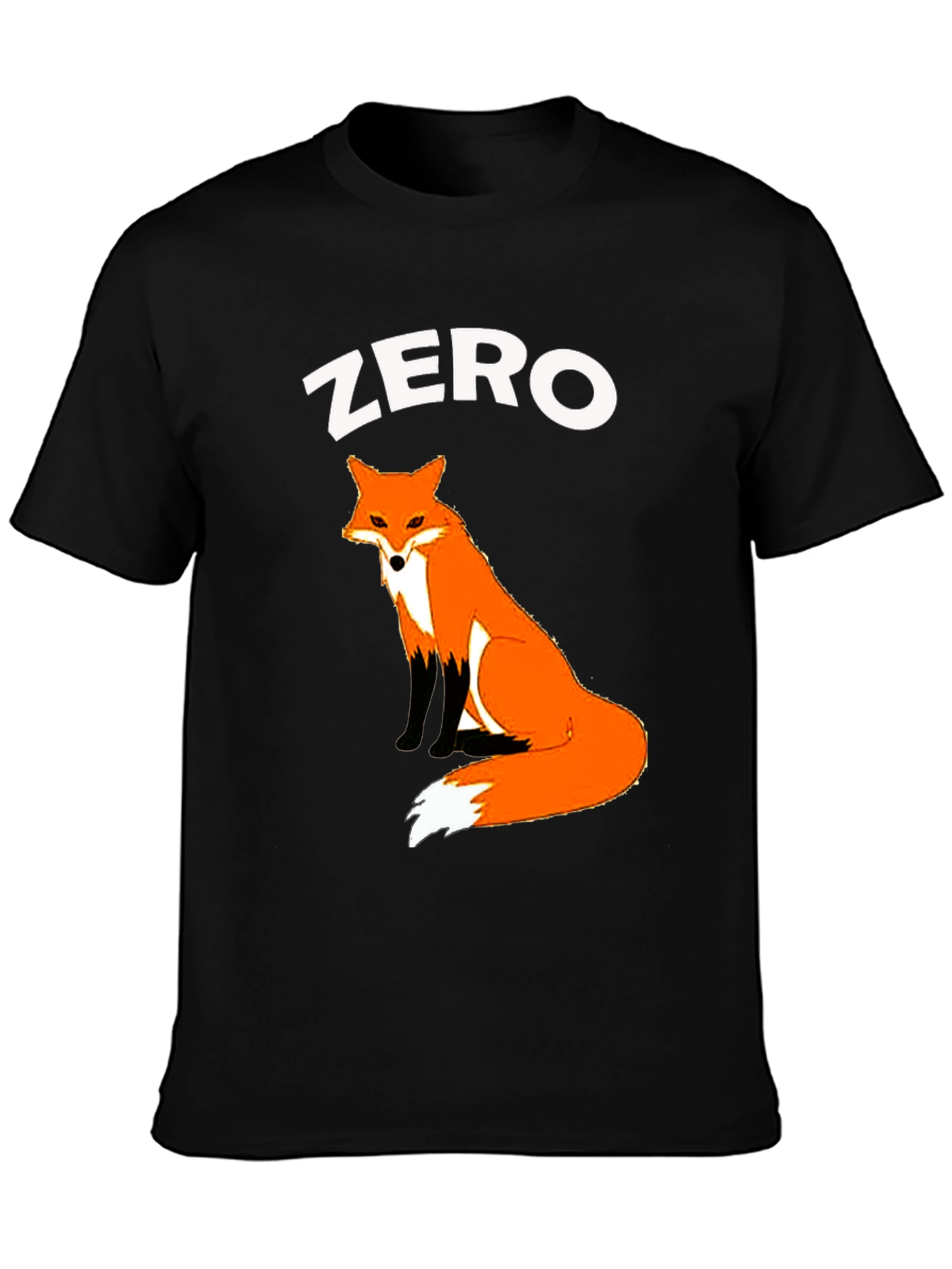 Black Zero Fox Given T-Shirt - Cute Animal Graphic Tee view 3